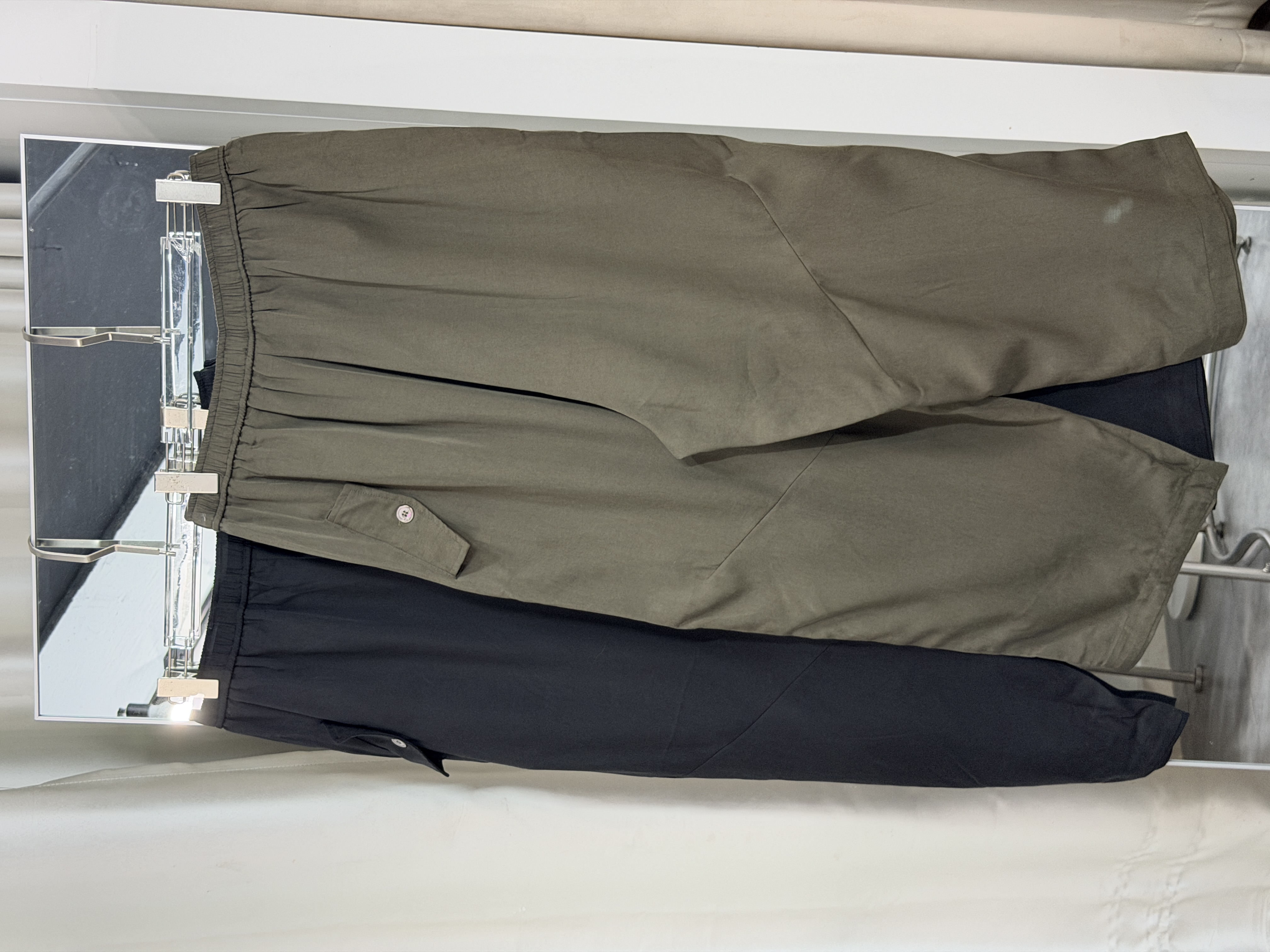 簡約休閒免燙寬鬆修腳褲