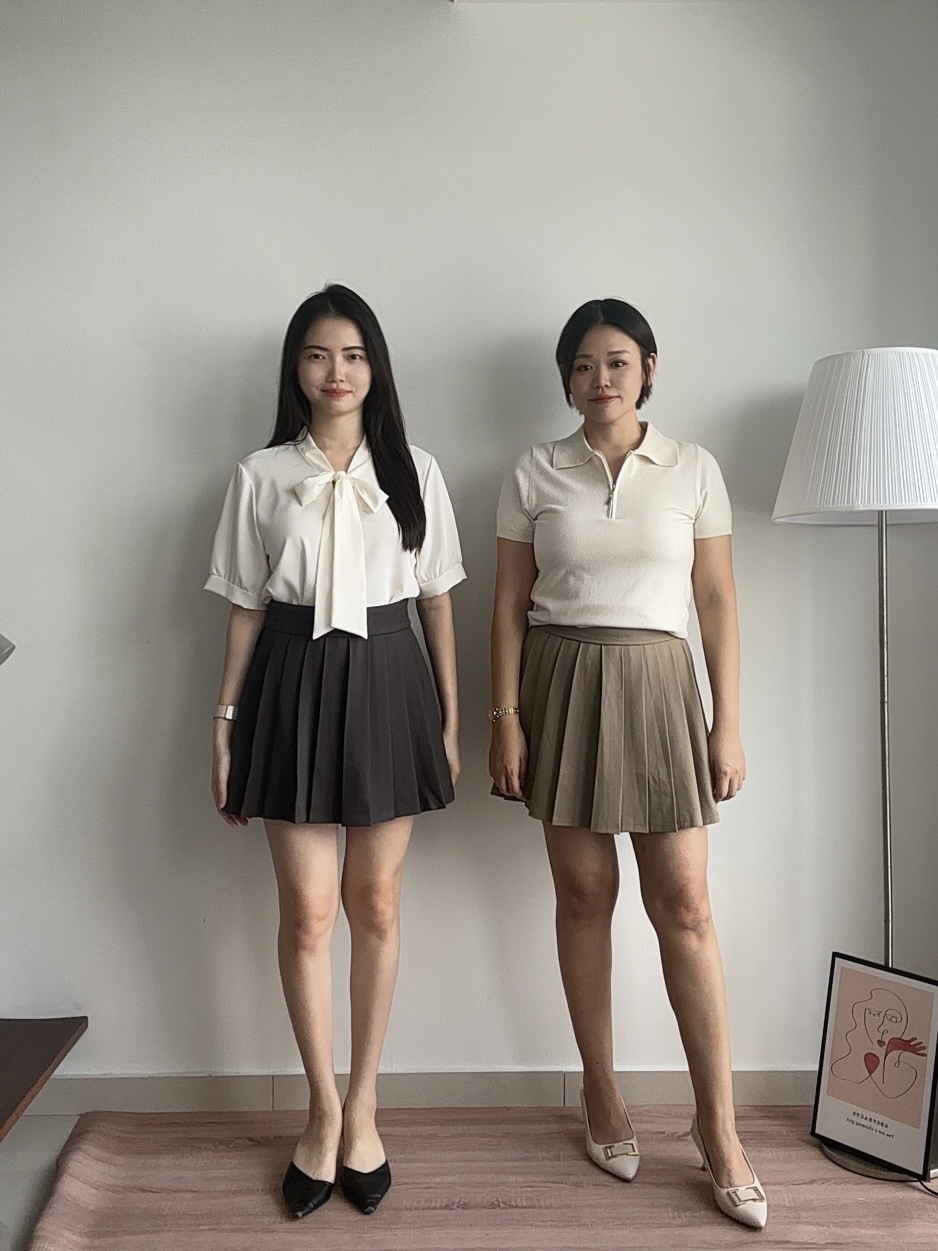 S1957 Short Pleated Skirt - 3 Colors 