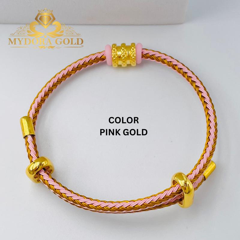 MYDORA 999 Gold Tube Bead With Adjustable Bracelet | EMAS 999