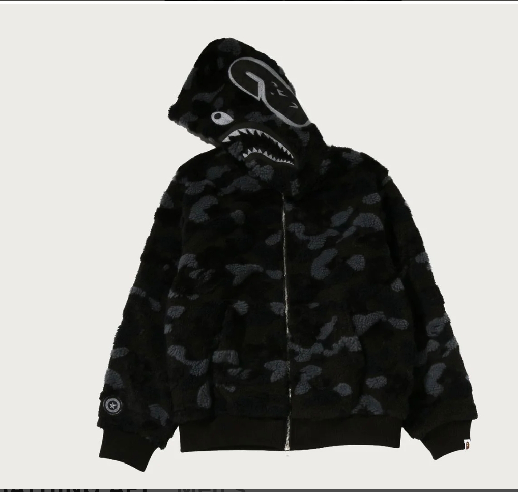 10.17 BAPE color camo shark BOA zip hoodie