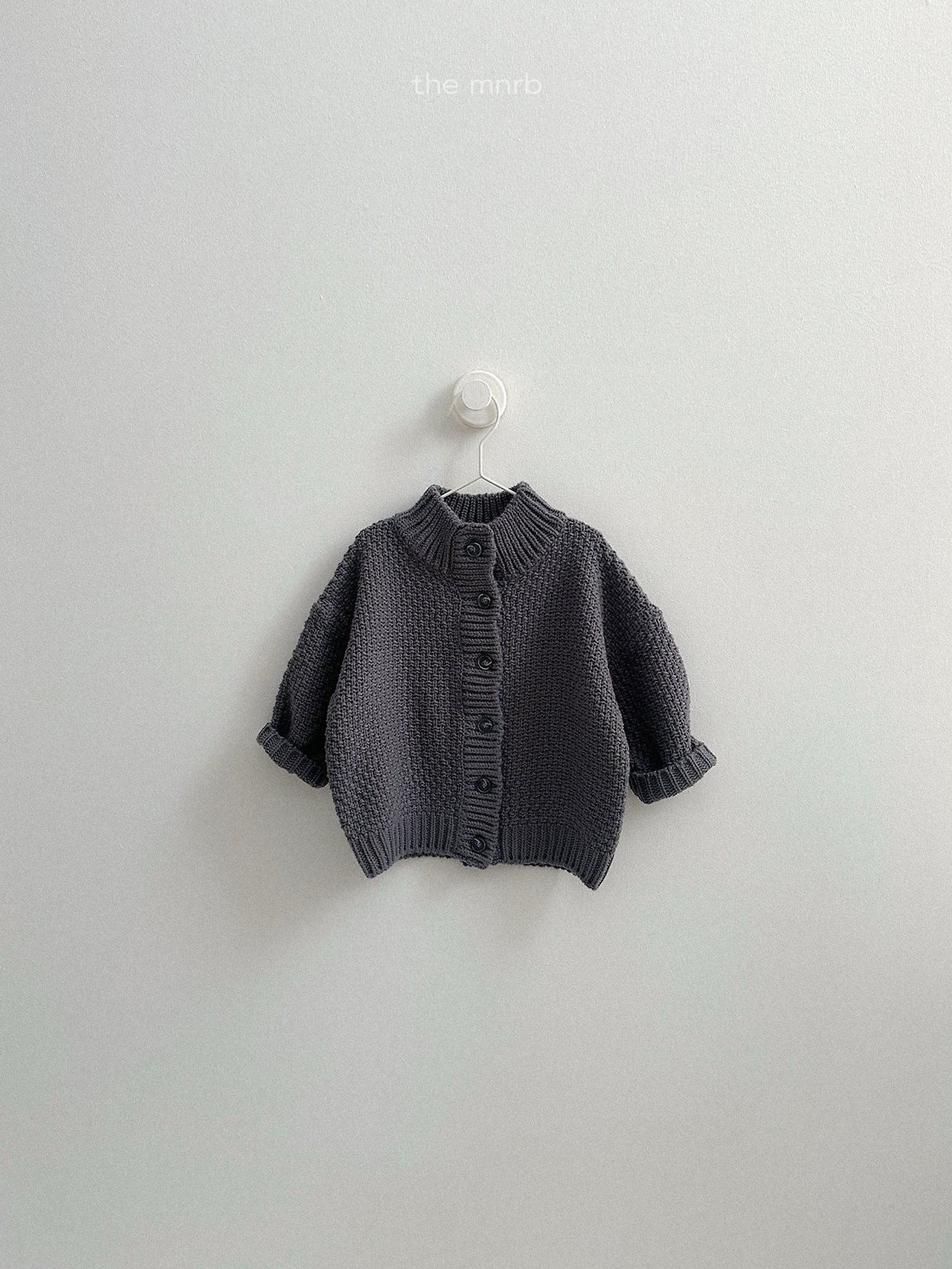 Mnirobe | Waffle High-Neck Cardigan