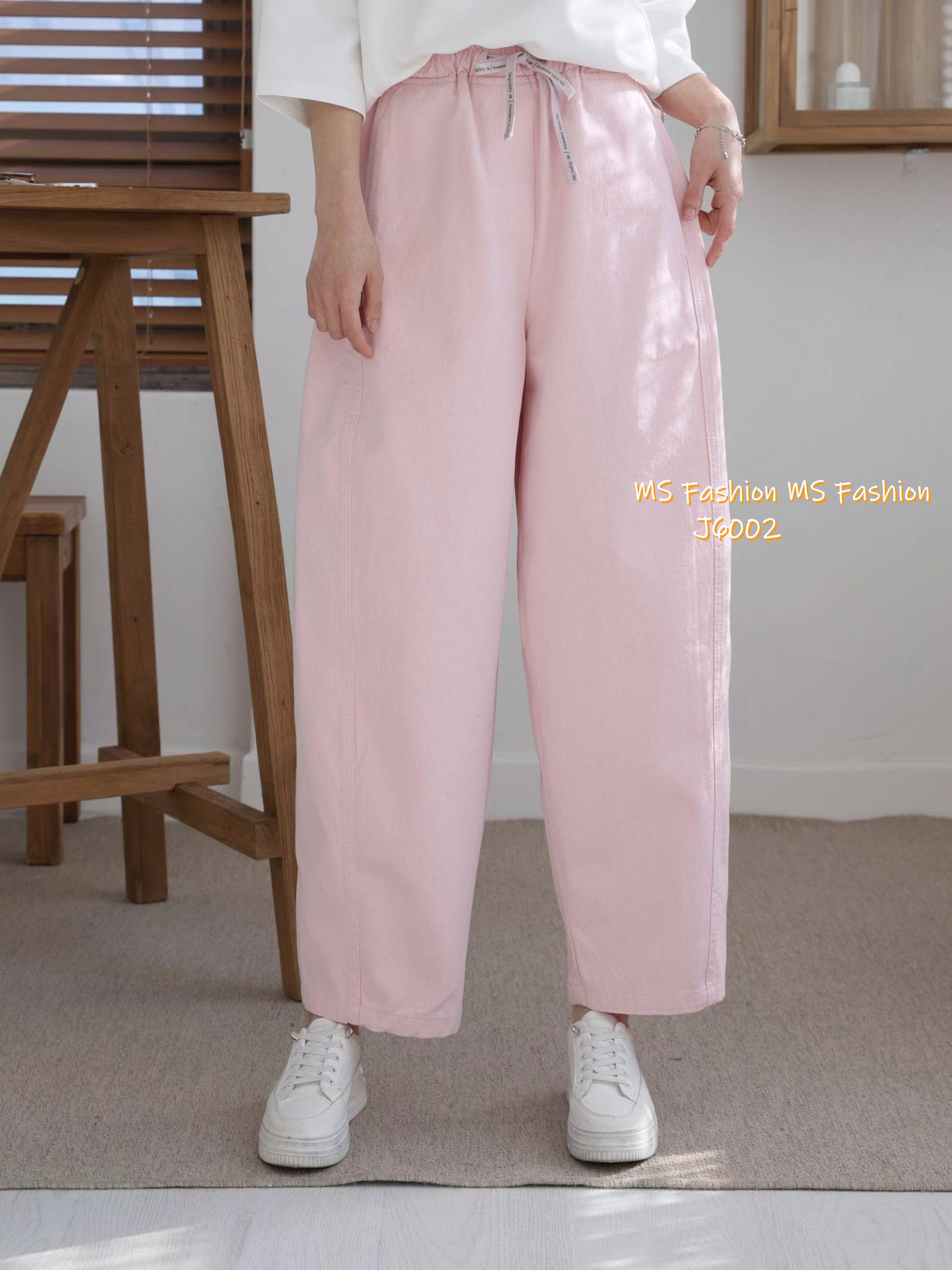 J6002 韓國🇰🇷靚色闊筒休閒褲