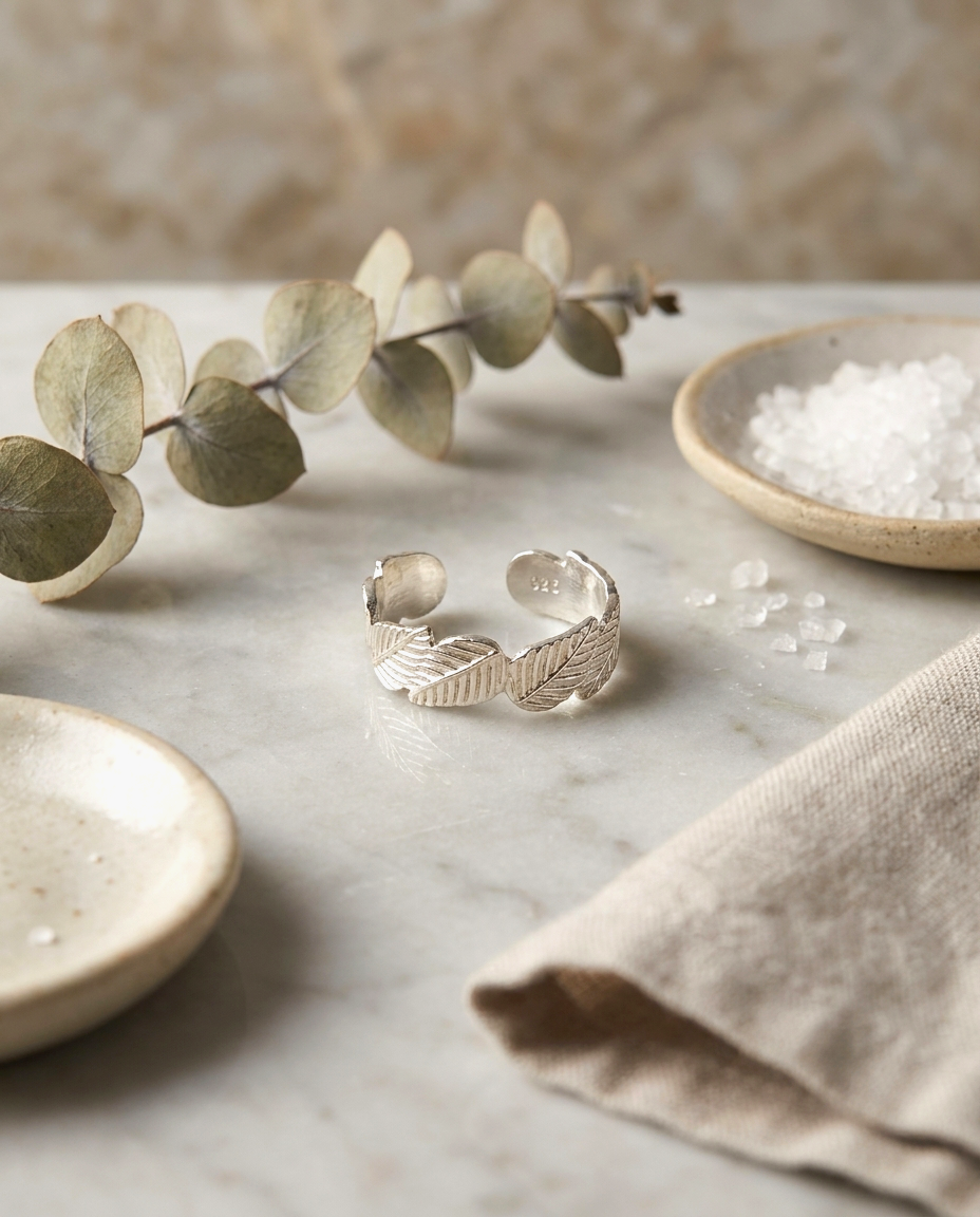 S925 -ER0075 Eternal Leaf Pinky Ring