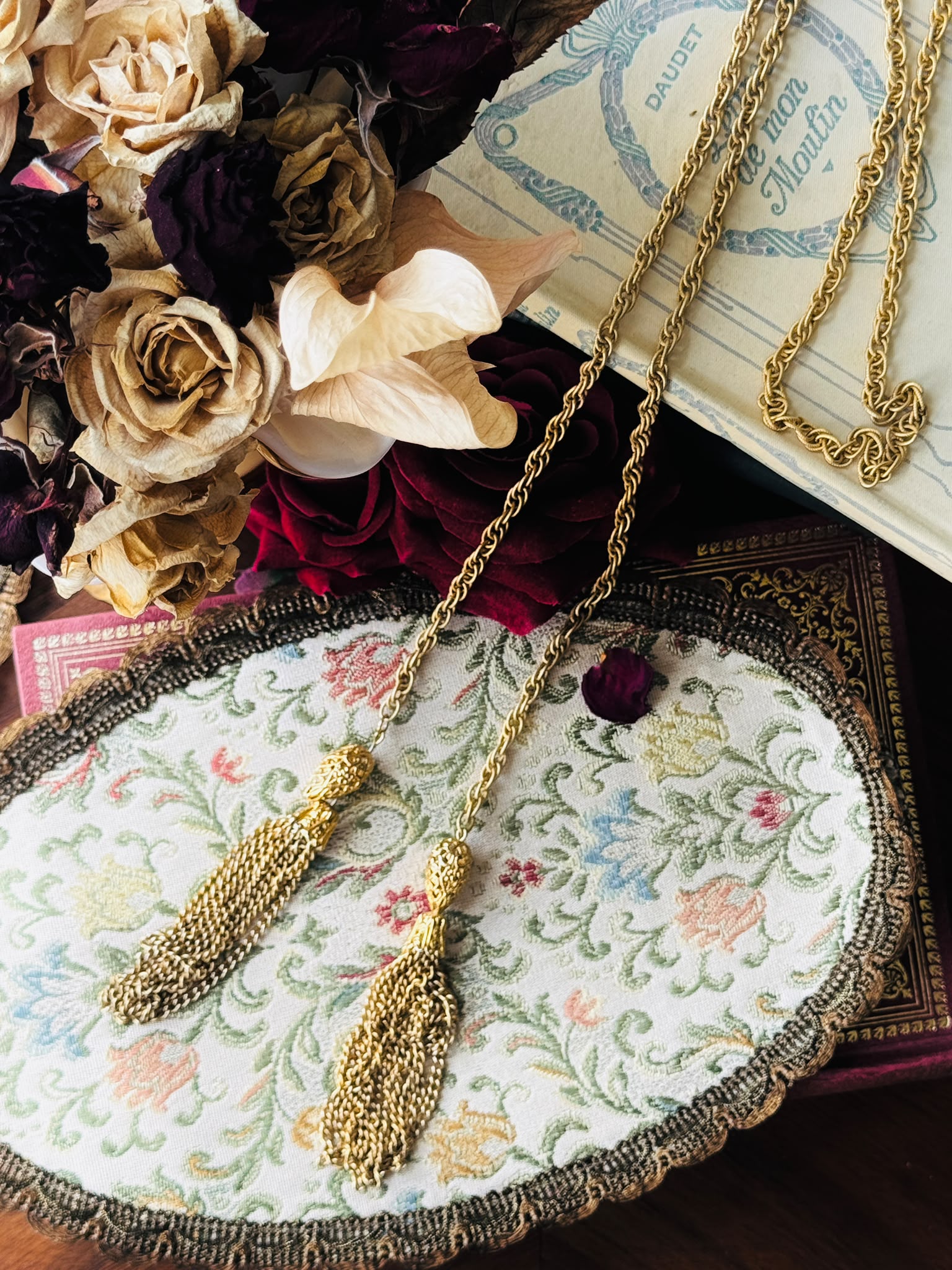 Vintage C.a.1960s Tassel Chain - Lariat Necklace or Waist Chain(MT2630)