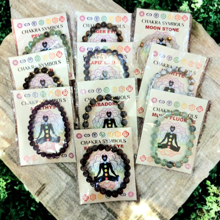 印度七輪水晶串珠手鏈 (8mm)