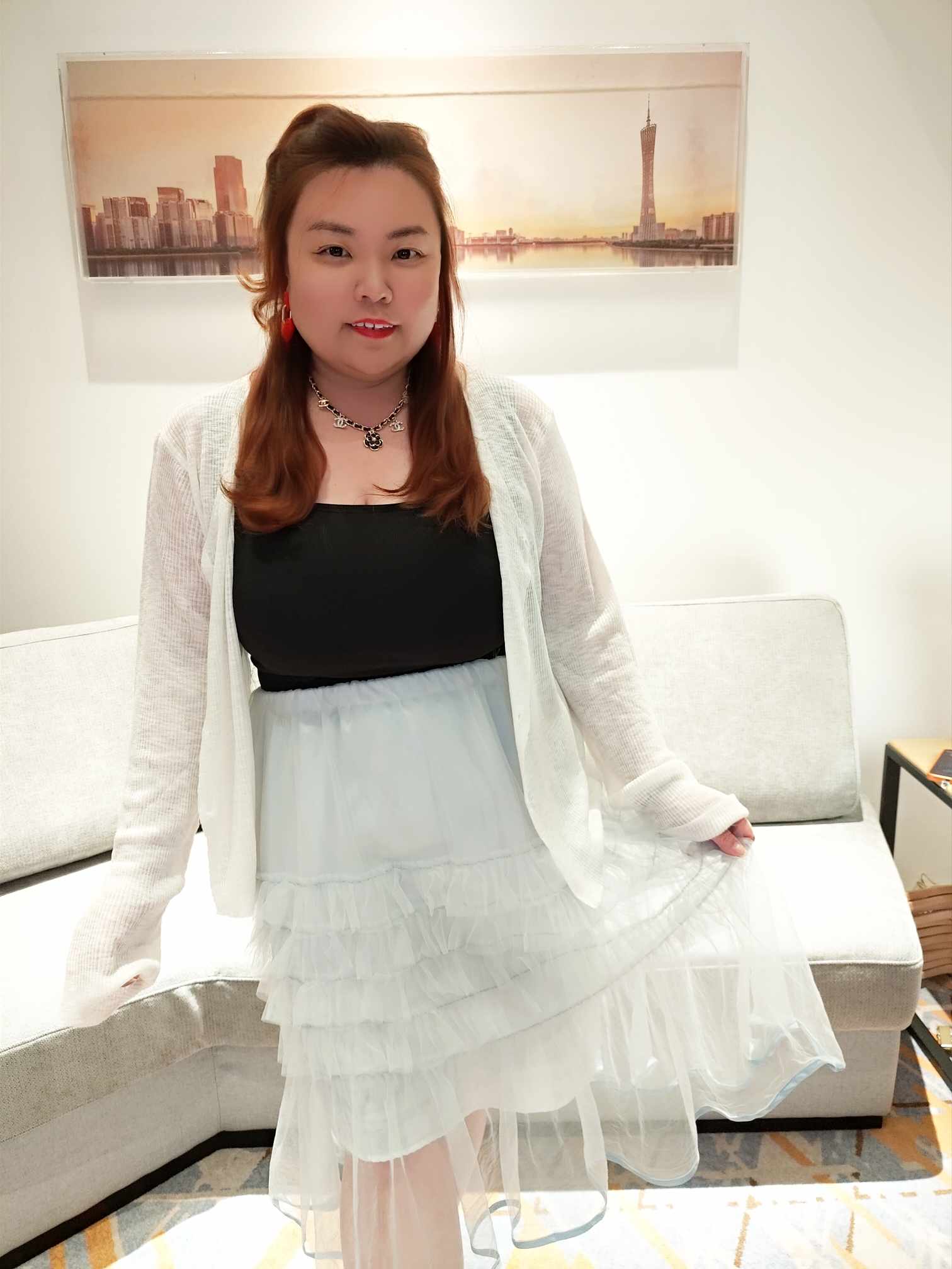 YCG01 8230 层层蕾丝蛋糕网纱半身裙