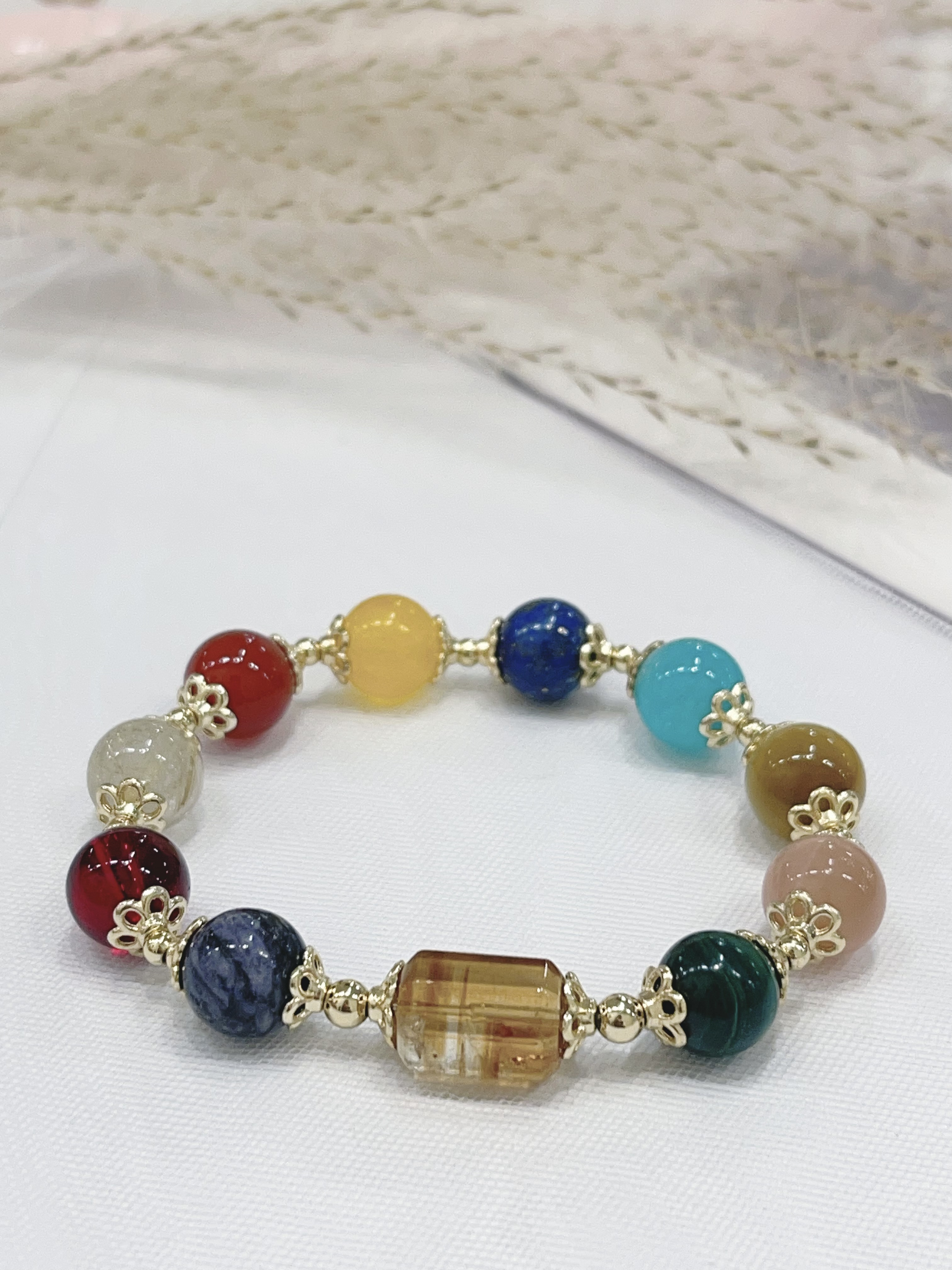 🍬 糖果黄塔晶 × 多宝水晶手串 Candy Citrine & Multi Crystal Bracelet | 10mm