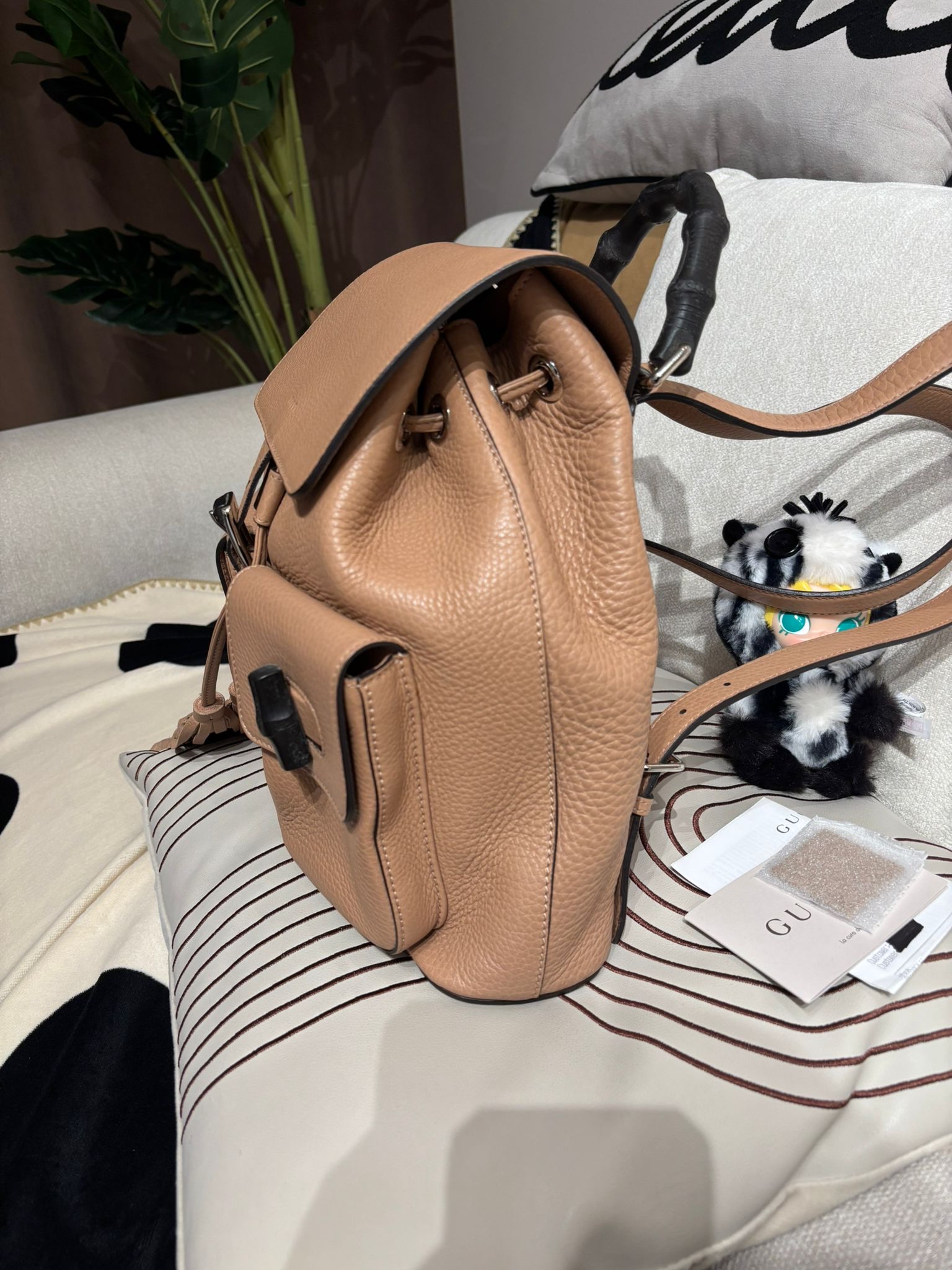 Gucci backpack 牛皮bamboo 扣背囊 100%Authentic,95%new ✅ 收據✅塵袋