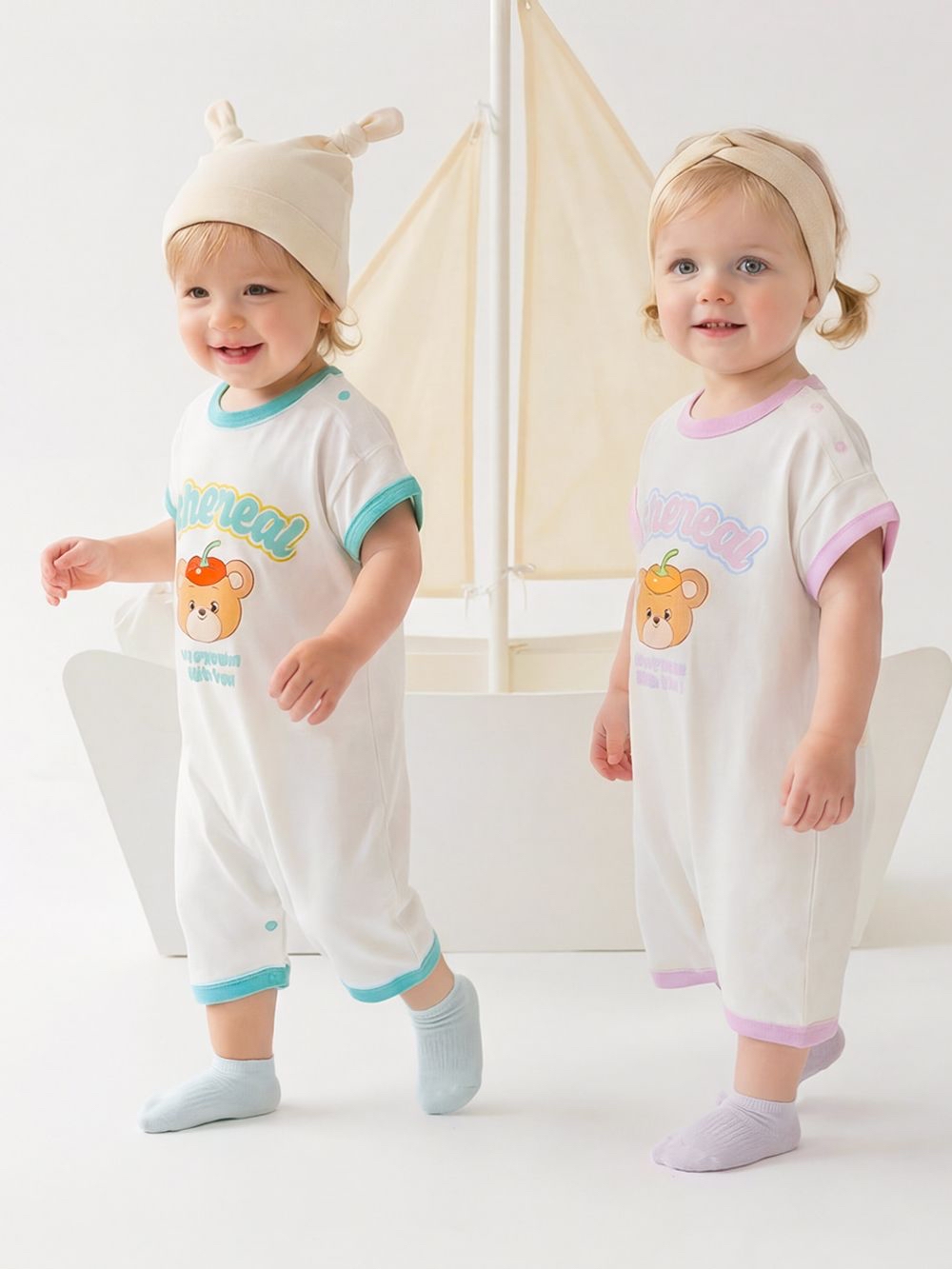 ☀️預訂 韓國直送☀️🇰🇷Milk Baby兩色辣椒小熊印花短袖連身服