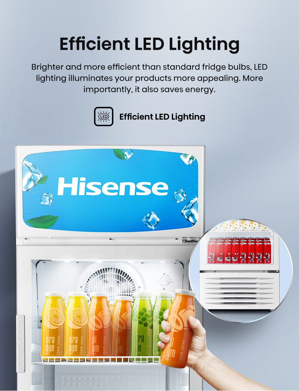 Hisense 320L Commercial Showcase Chiller (EXHSC-320FLG)