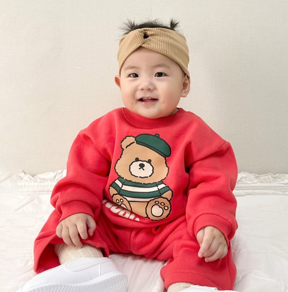 UBMOM 2023 Winter Teddy Series Berry Teddy 運動上衣-紅色