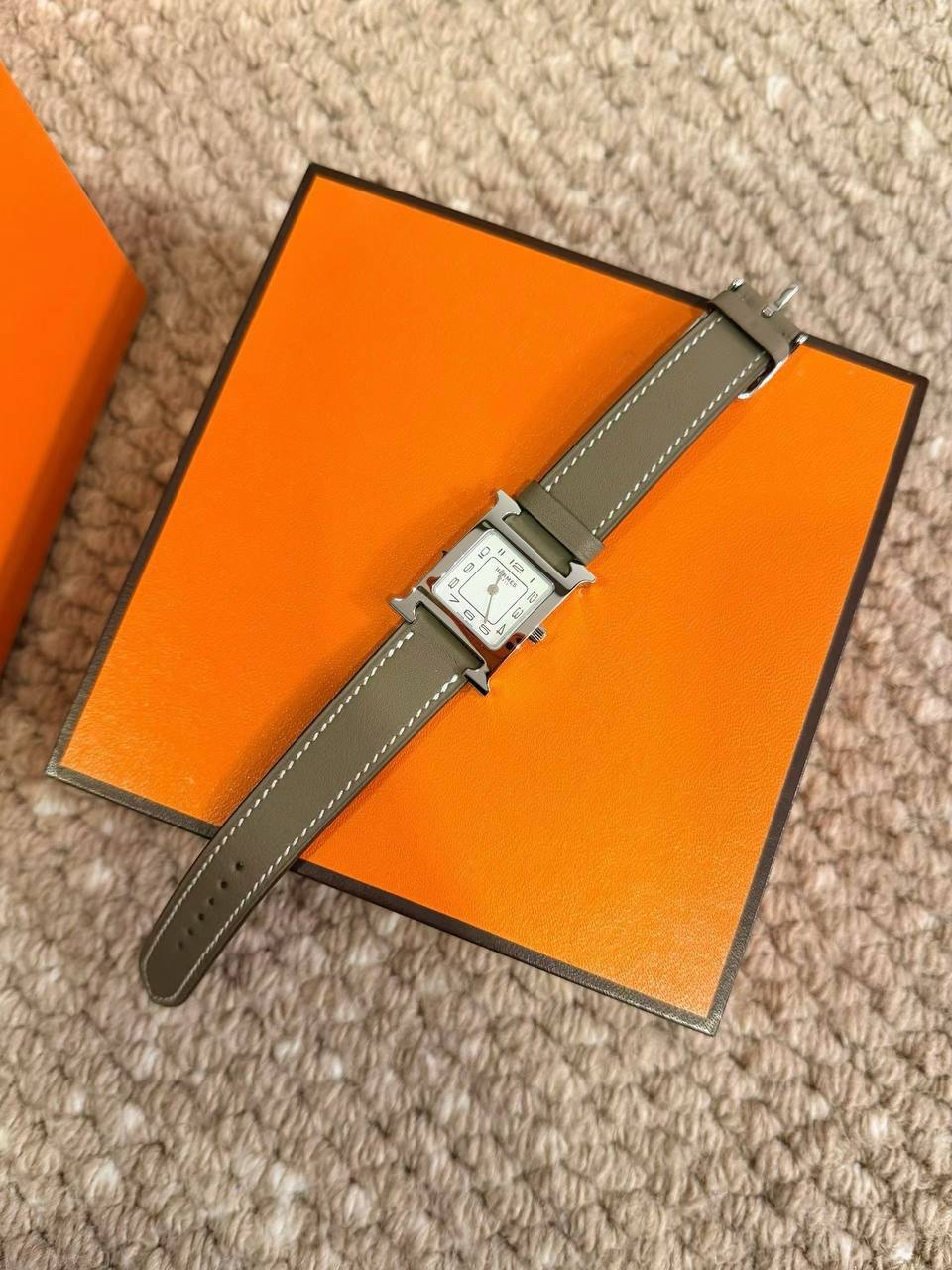 配貨價出手錶‼️hermes Heure H watch 25mm 大象灰swift ✨  有專門店保養卡 適合手腕 13.5-16.5cm