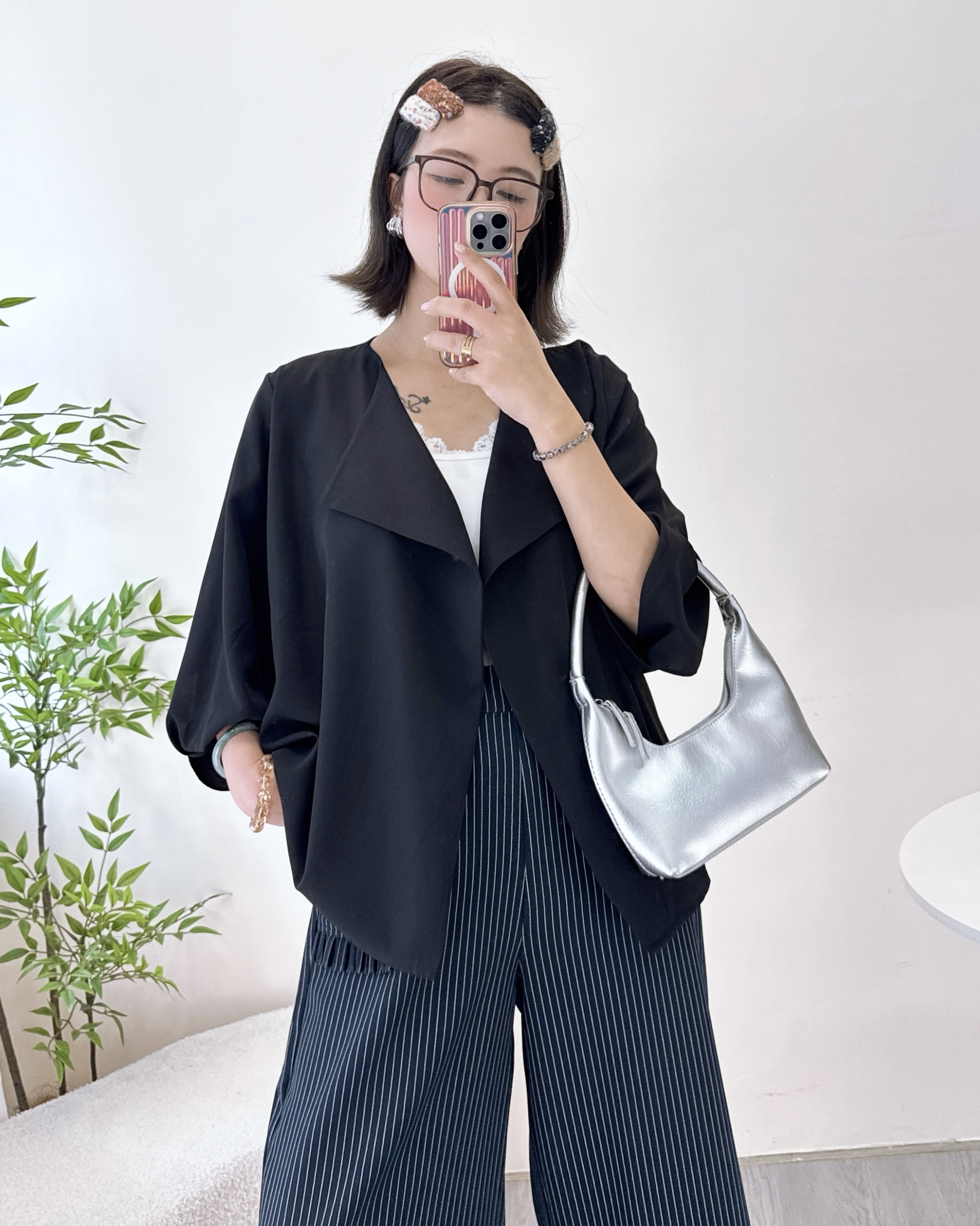 ESP-滑嘟嘟雪紡八分冷氣小外套 3色