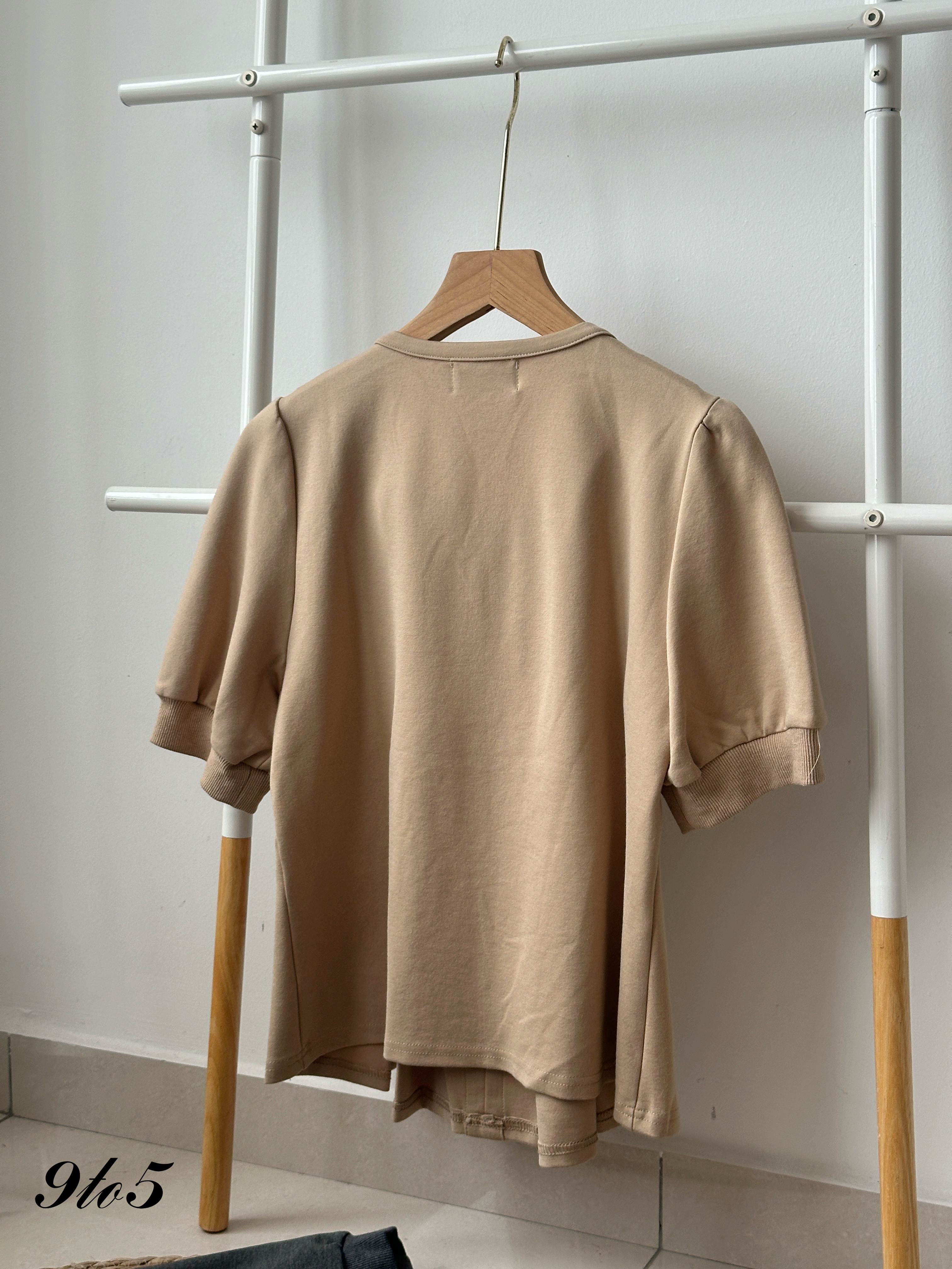 T4135 Puff Sleeve Peplum Top - 3 Colors 