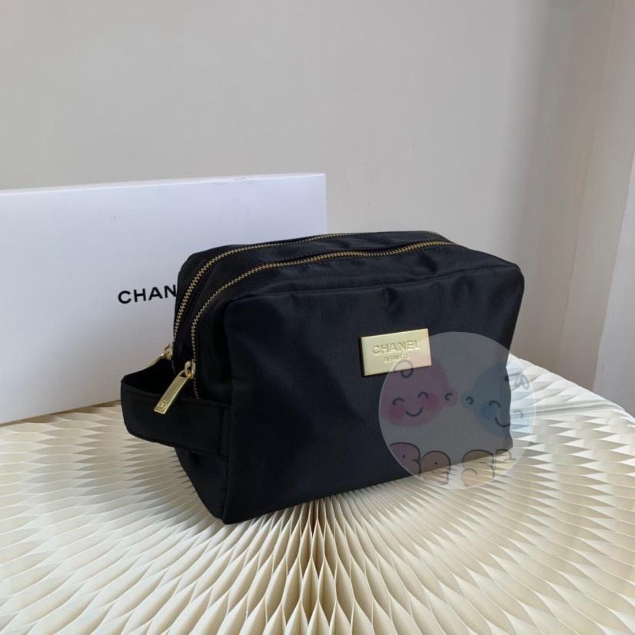 🌟BB0091🌟CHANEL小金牌雙拉鏈化妝包