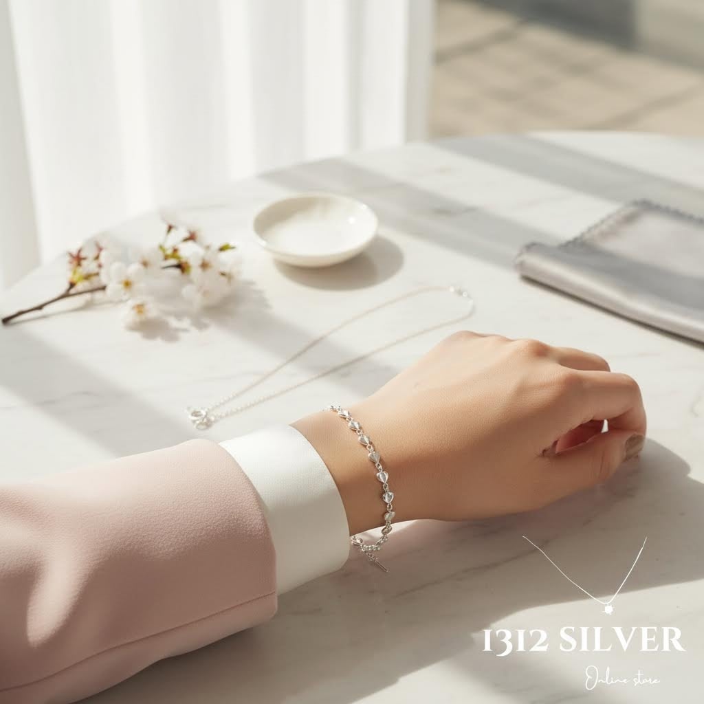 S925 -EB0099 Heart Link Bracelet