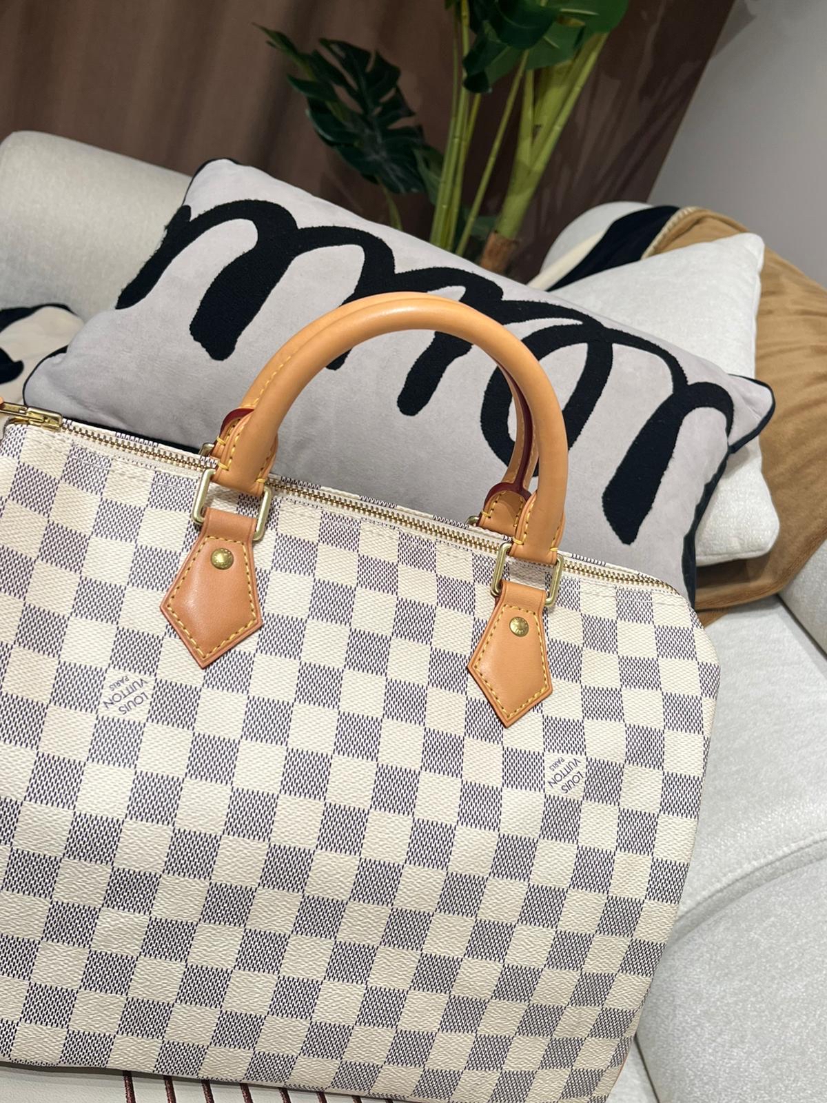 LV Speedy 30 白色棋盤格 100%Authentic, 98%New ✅Dust Bag