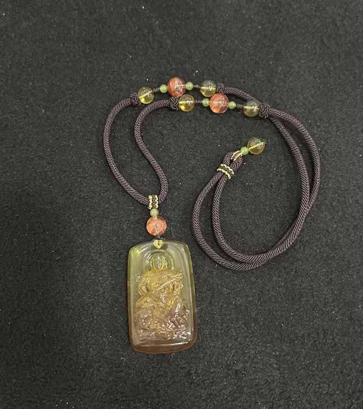 JP2109 EFQ676  琥珀玄天上帝吊墜