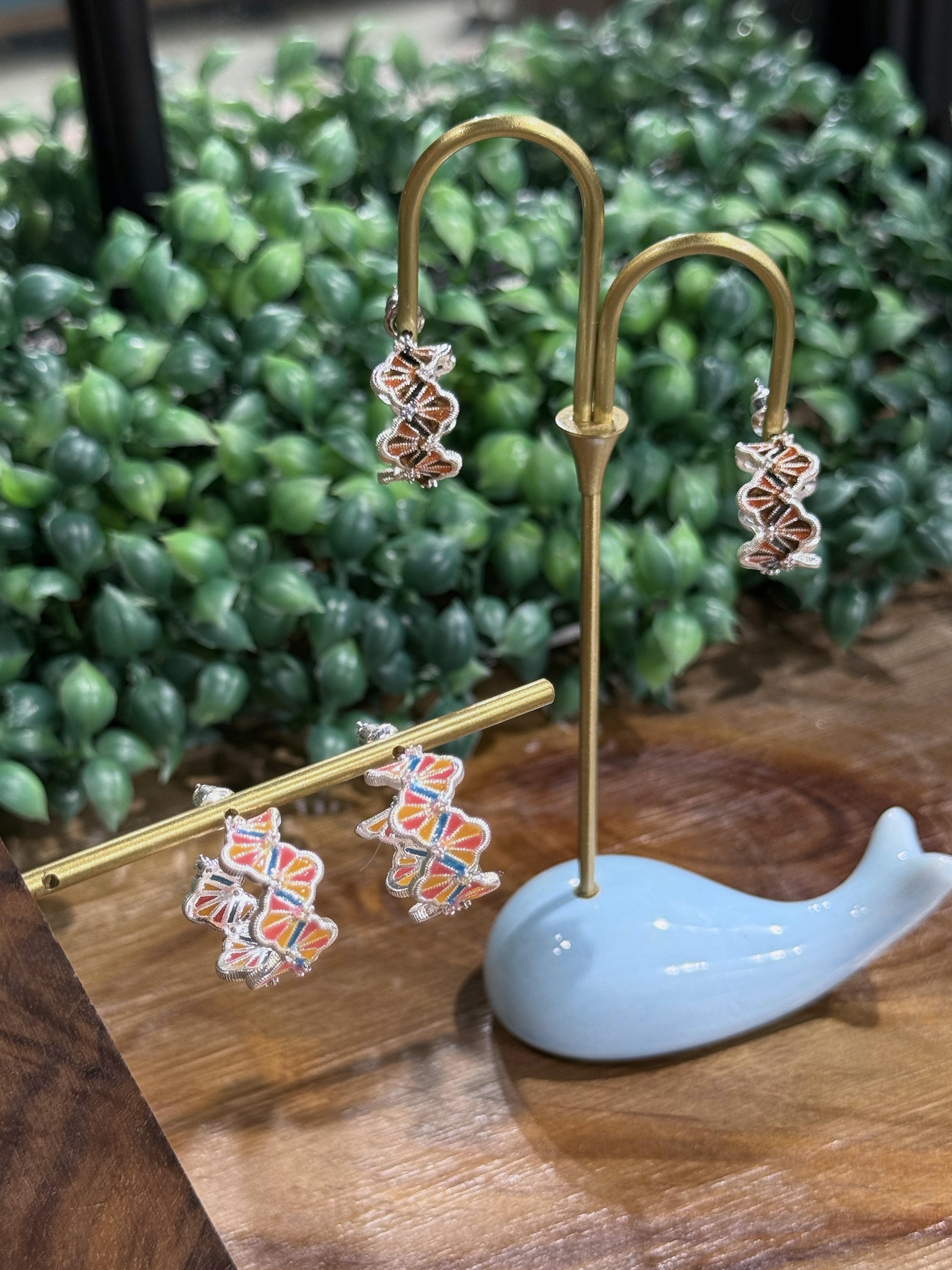 彩翼織影 Wing Mosaic Half Hoop Earrings | 半圈款耳環