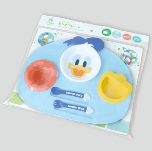 日本製 Donald Duck 唐老鴨 嬰幼兒餐具 可拆式餐盤套裝 平行進口