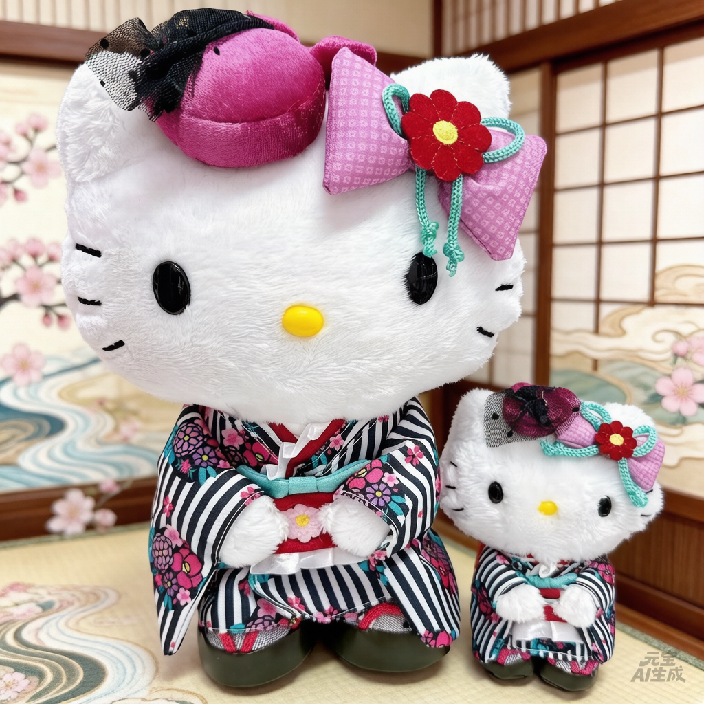 美版Hello Kitty和服公仔 造型非常仔細