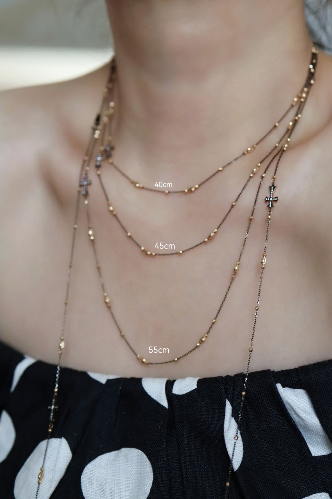 18K 黑金鑽石項鏈 G2 40+5cm