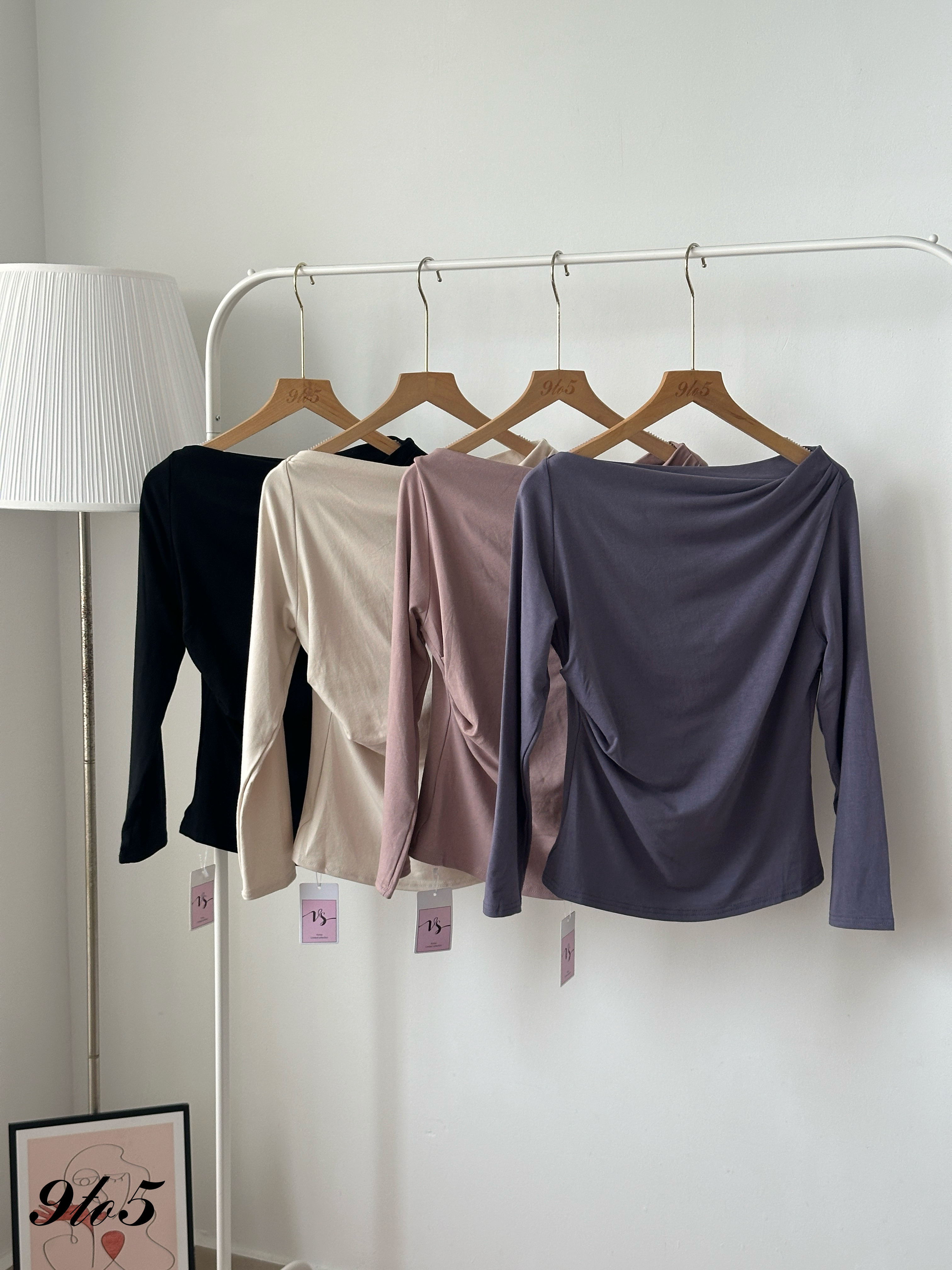 T4435 Long Sleeve Boat Neck Top - 4 Colors 