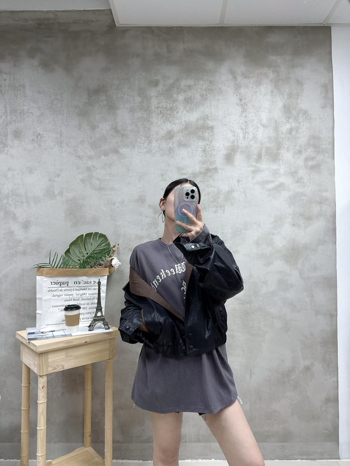 G03 洗水棉print 長Tee