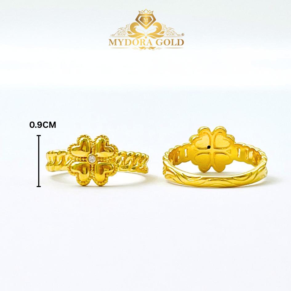 MYDORA Cincin CZ Kait Lucky Leaf (5G) l EMAS 916/22K