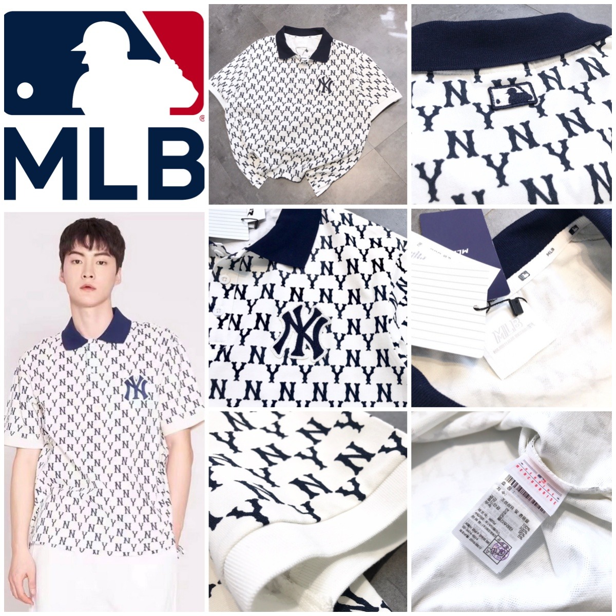 韓國🇰🇷 MLB NY滿印字母短袖Polo