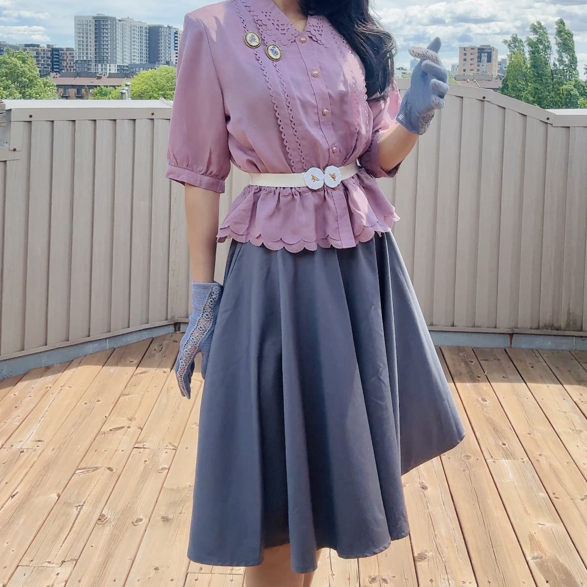 (Ready/Custom-Made) - Vintage High Waist Swing Table Skirt - 7 colour available (FM041）