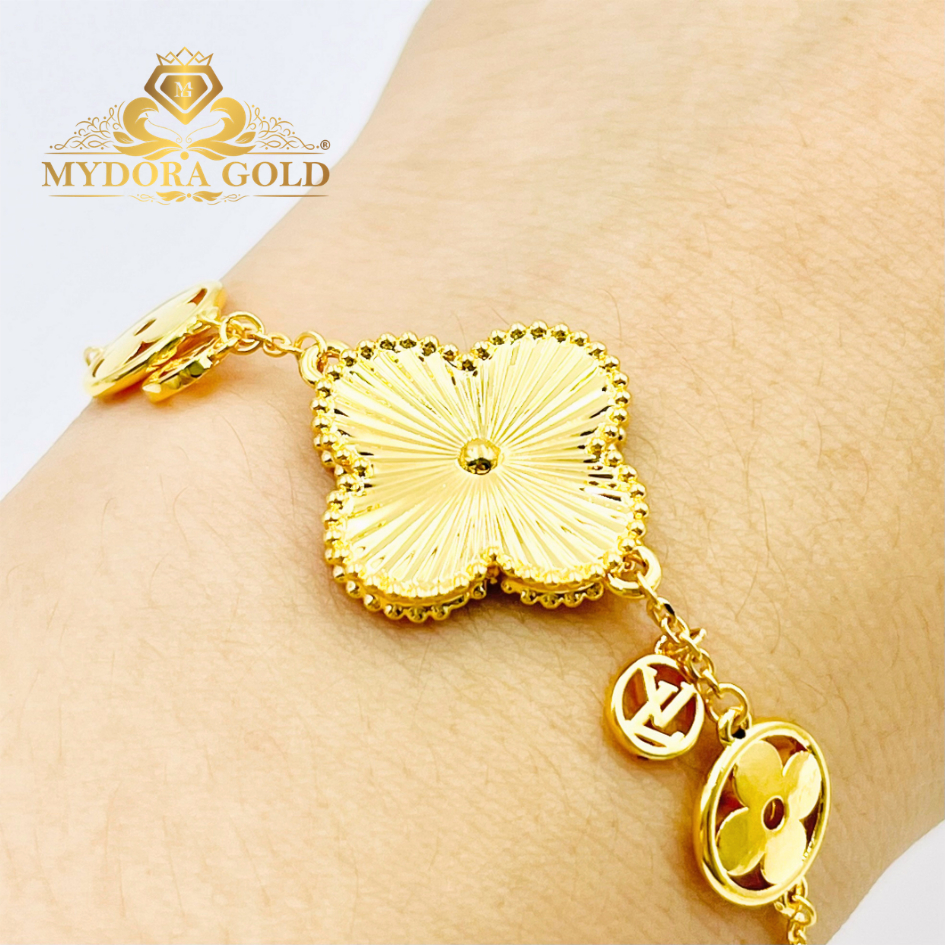MYDORA Rantai Tangan Clover + LVie Luxury 1C l EMAS 916/22K