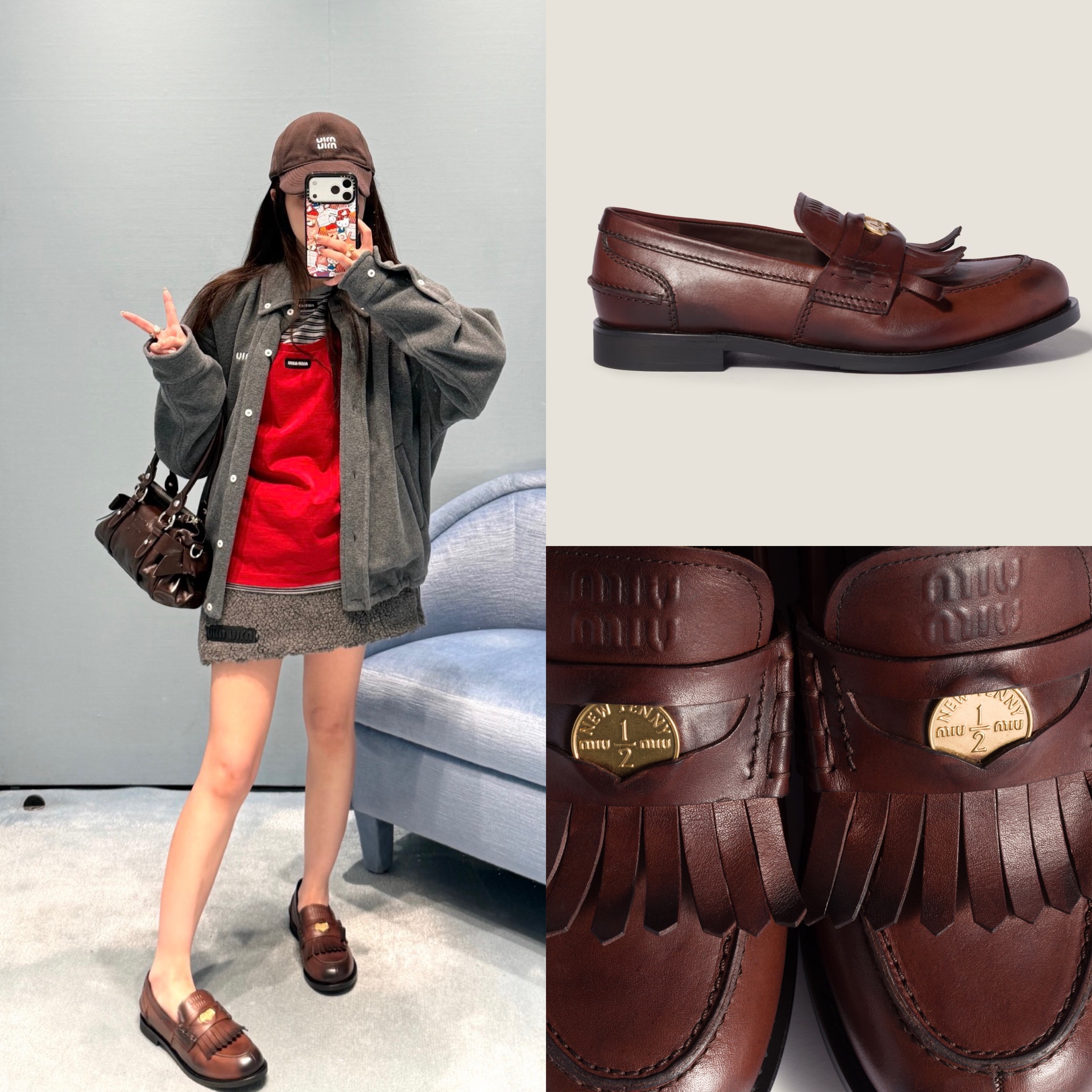限時優惠✨新款🆕訂貨🍒MIUMIU 造舊流蘇loafer  Size 36-38.5/40