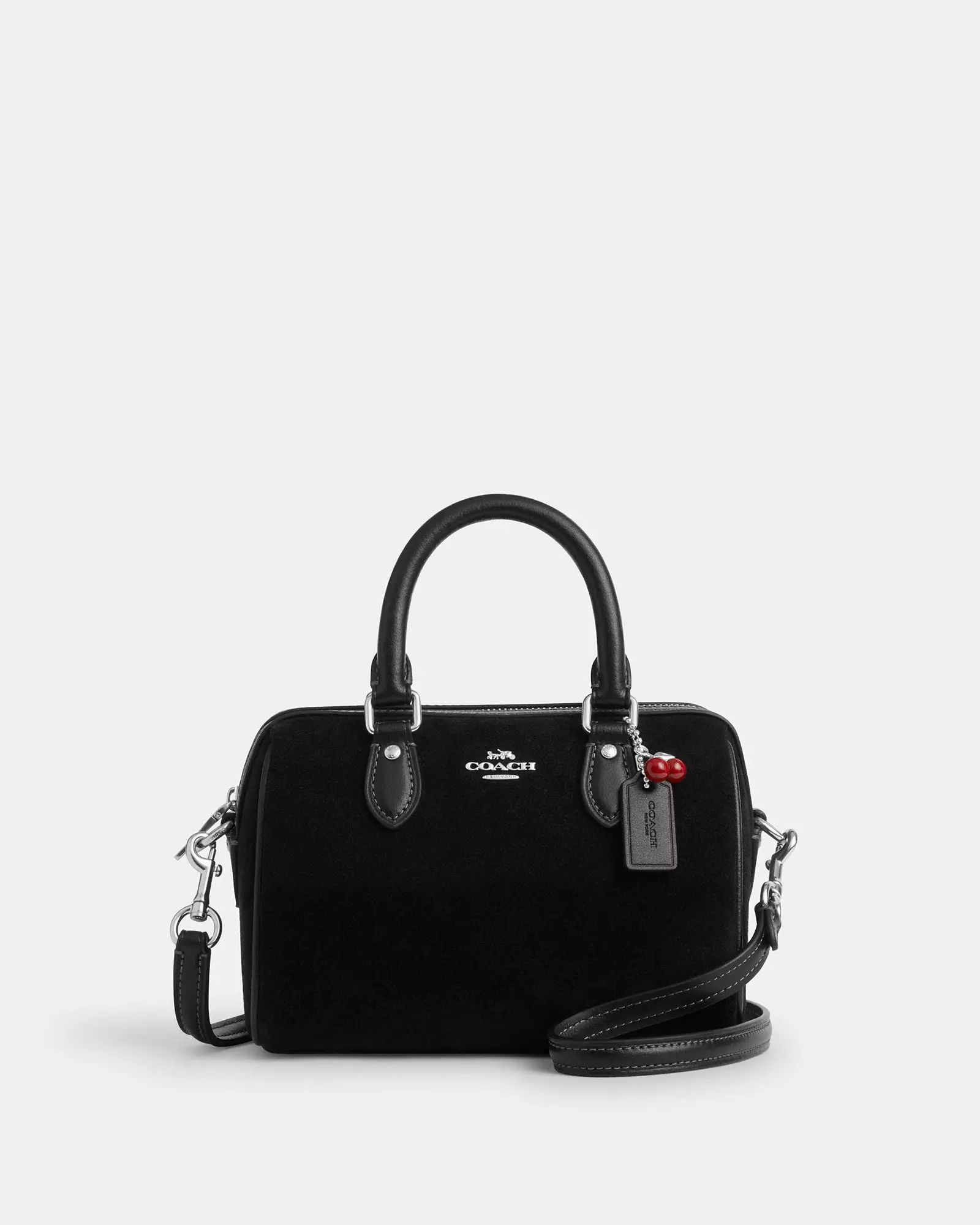 日本COACH Outlet Mini Rowan 櫻桃吊飾波士頓包 (Black)