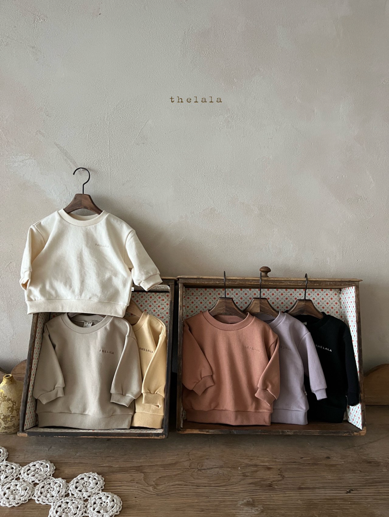 🌸預訂 韓國直送🌸🇰🇷THELALA六色親子款標誌刺繡衛衣