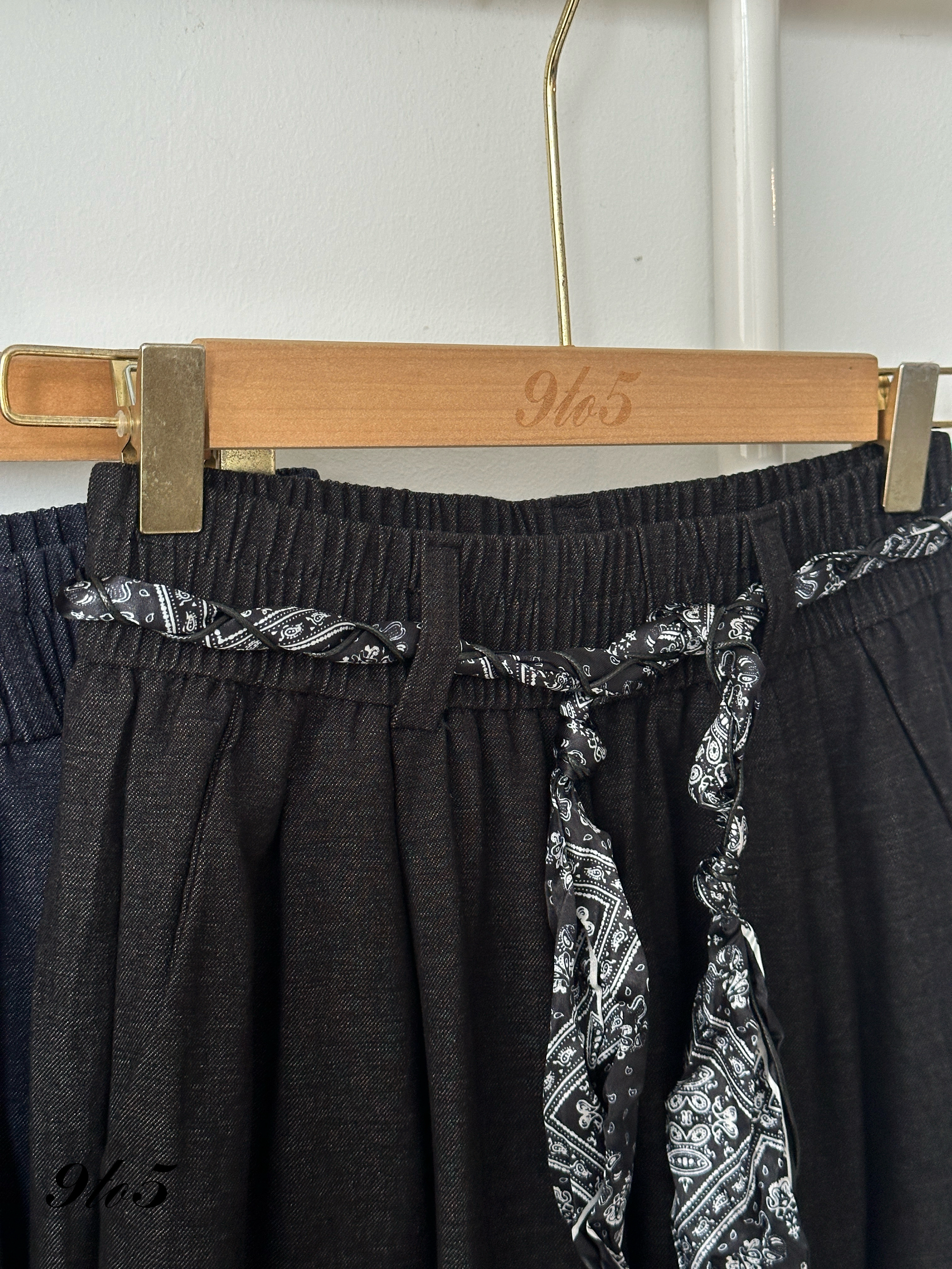 S1812 Long Straight Pants - Black & Blue