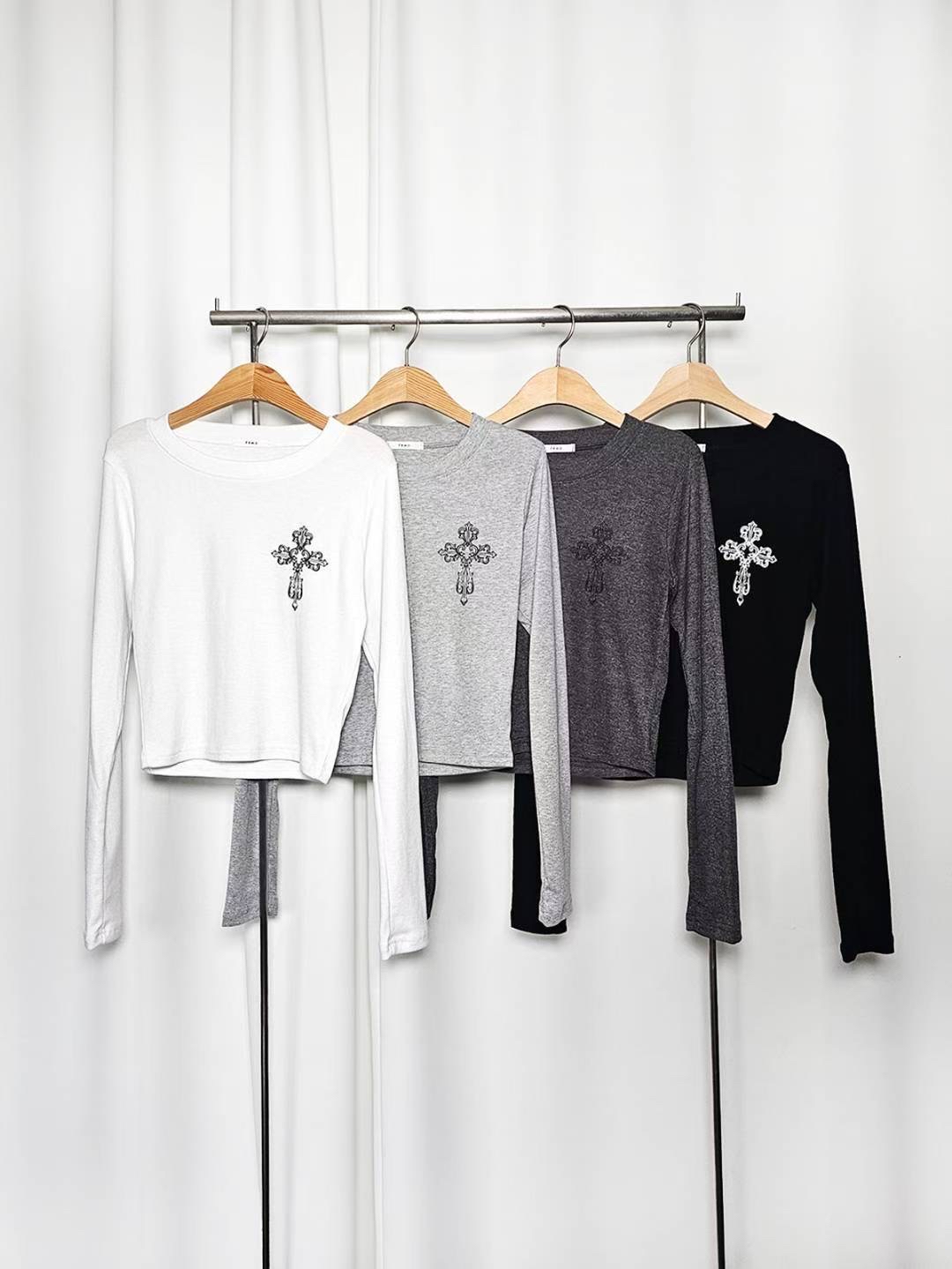 韓國十字架圓領打底衫