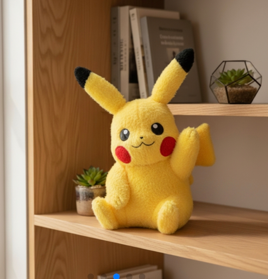 全新 現貨即出 Pikachu主題黃色毛絨公仔禮盒裝 可愛坐姿兒童生日聖誕禮物