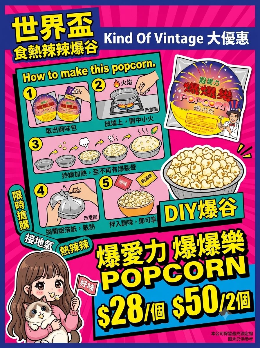 【世界盃必備！】爆愛力爆爆樂 POPCORN 