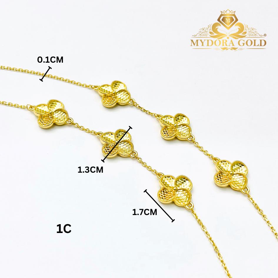MYDORA Rantai Tangan Fesyen Sisik Bling l EMAS 916/22K