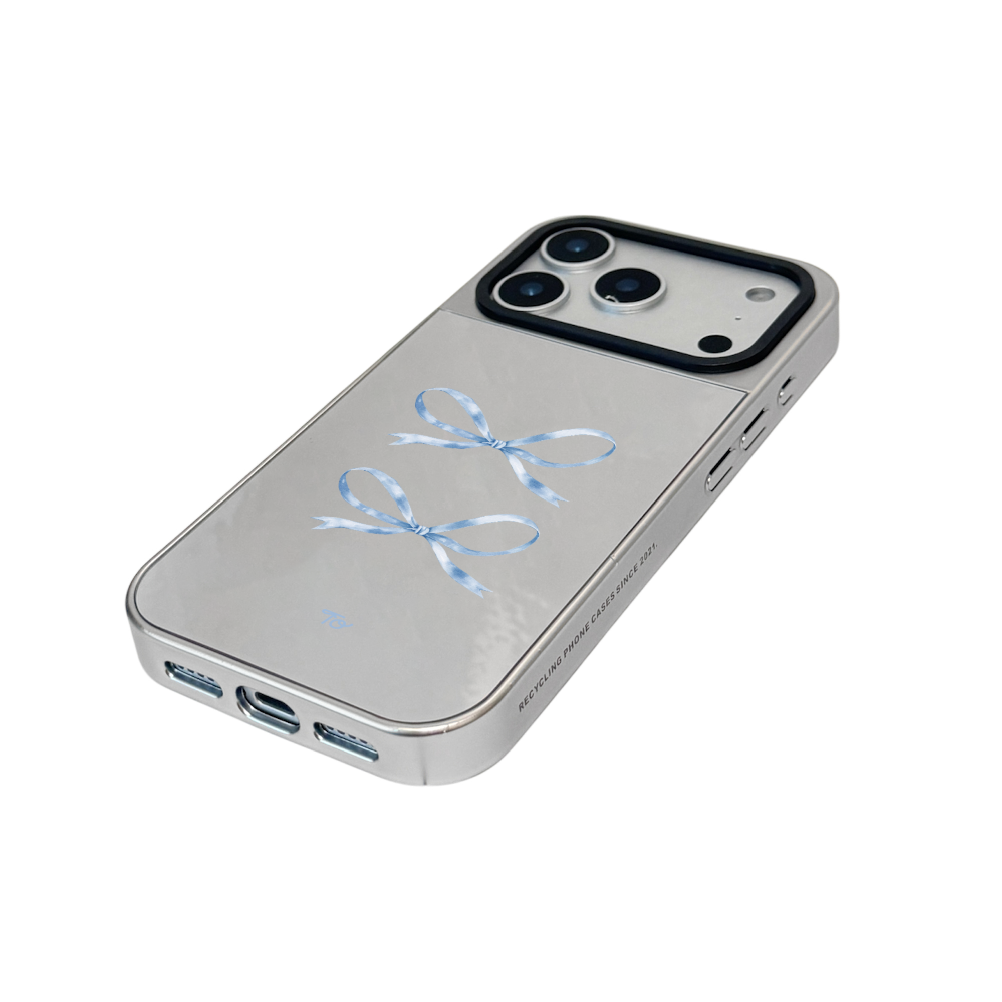 【Silky Blue Ribbon(S)】銀框鏡面MagSafe iPhone Case