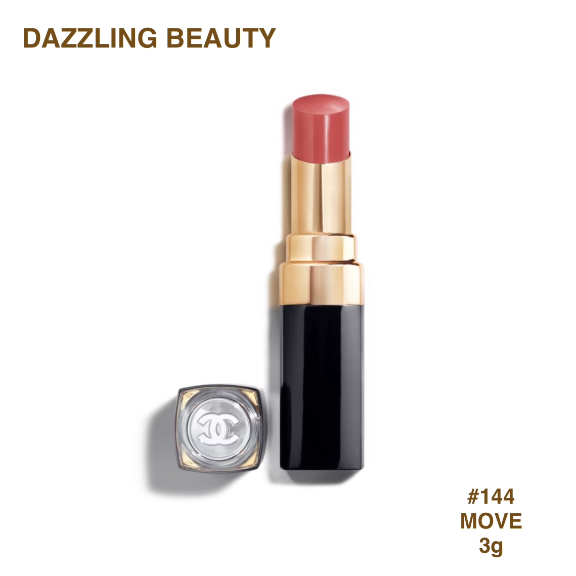 CHANEL ROUGE COCO FLASH 透亮光感唇膏 #144 MOVE 清透蜜柚紅茶 3g