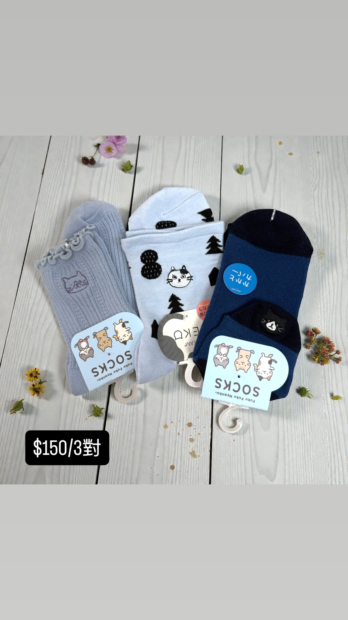 JO OY 高質日本貓襪3對