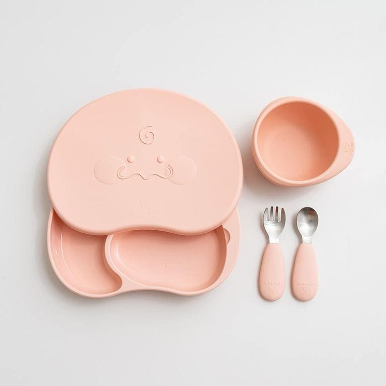 Ubmom鉑金矽膠吸附有蓋餐盤