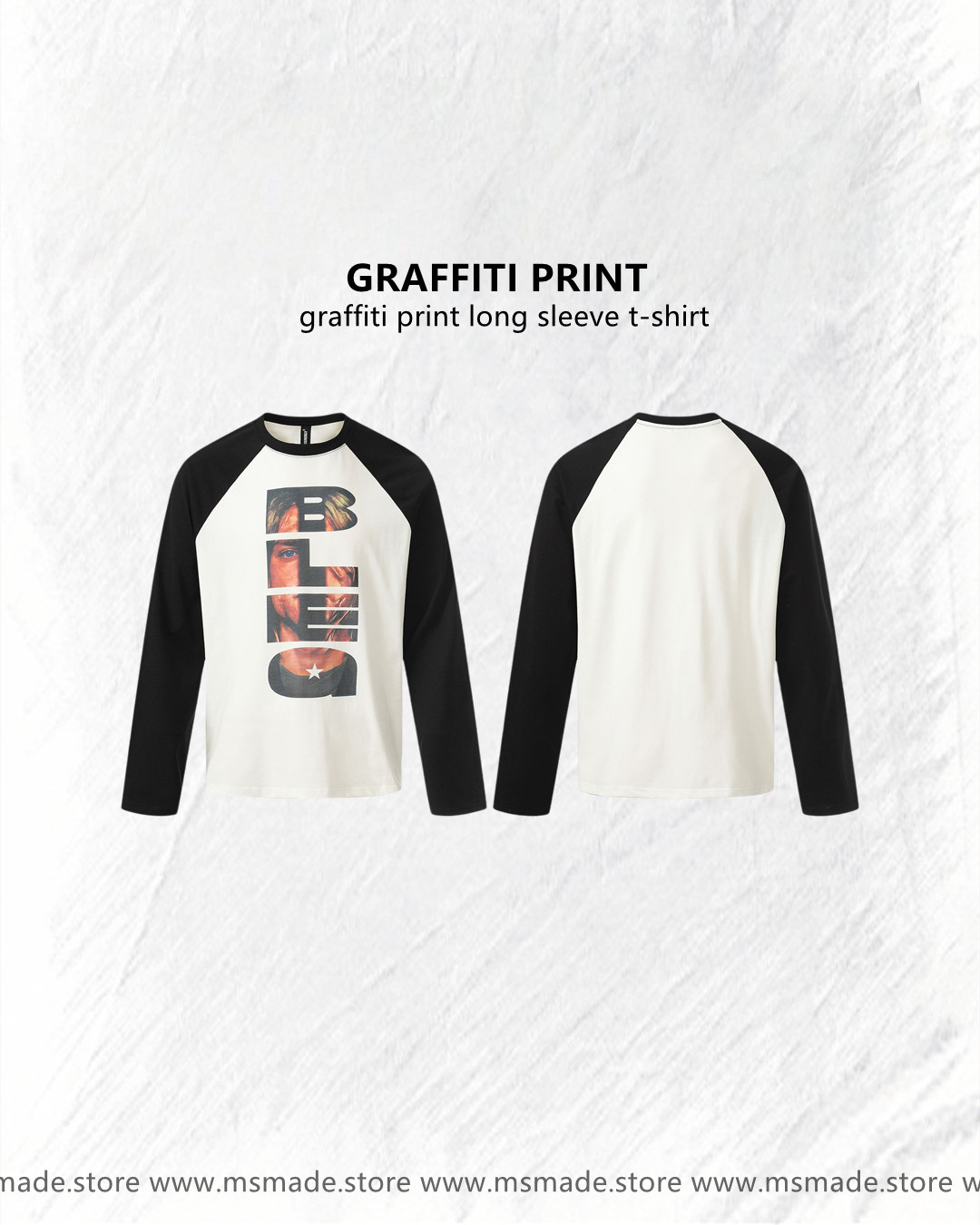 M45街頭人像印花牛角tee