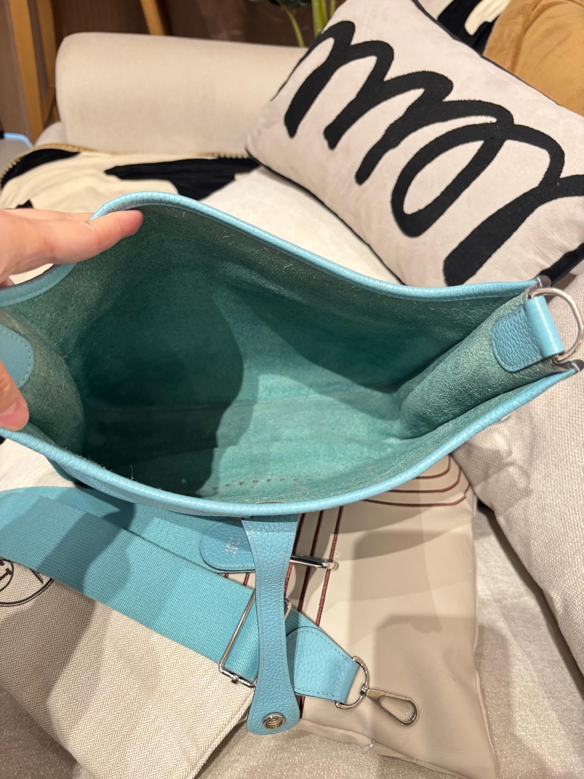 Hermes evelyne 29,STAMP T,blue atoll 100%Authentic ,95%new✅dust bag