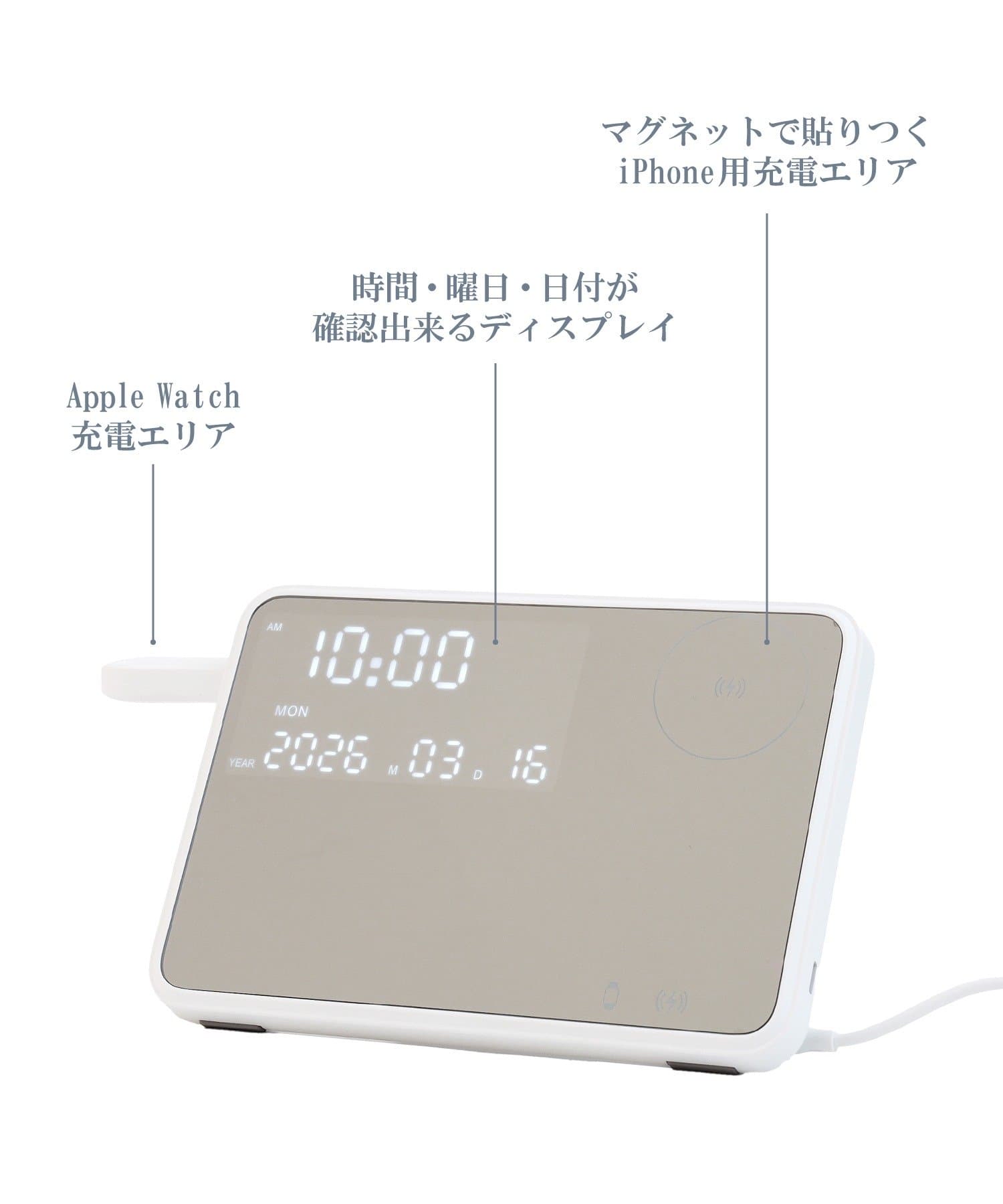 日本3Coins 鏡面款手錶電話2IN1充電器