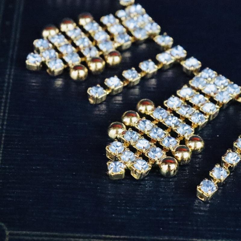 Vintage C.a. 1970-80s Czechoslovakian Powder Blue Rhinestone Evening Necklace- New Old Stock(MZ047)