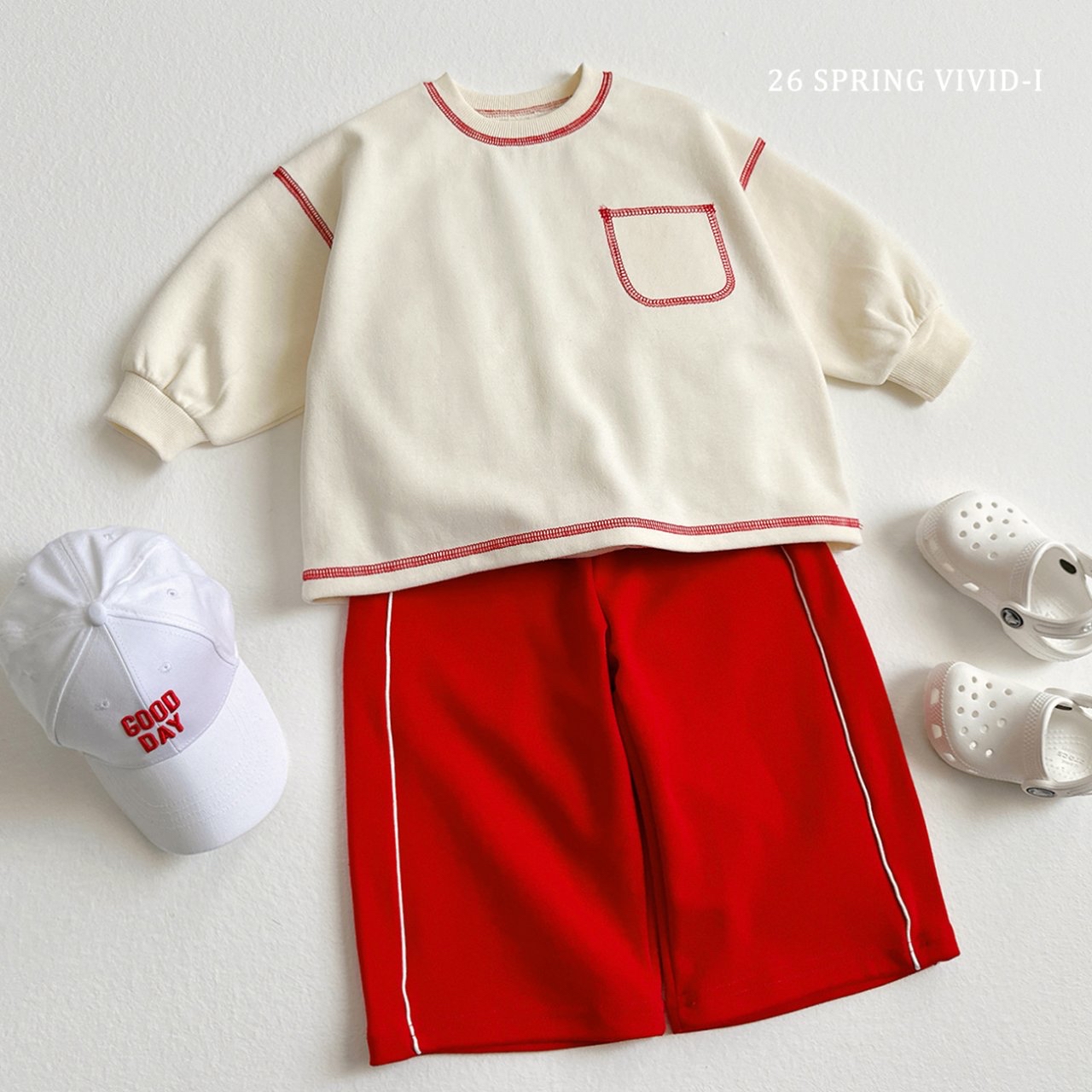 🌸預訂 韓國直送🌸🇰🇷VIVIDI三色兩線條寬鬆闊腳運動褲