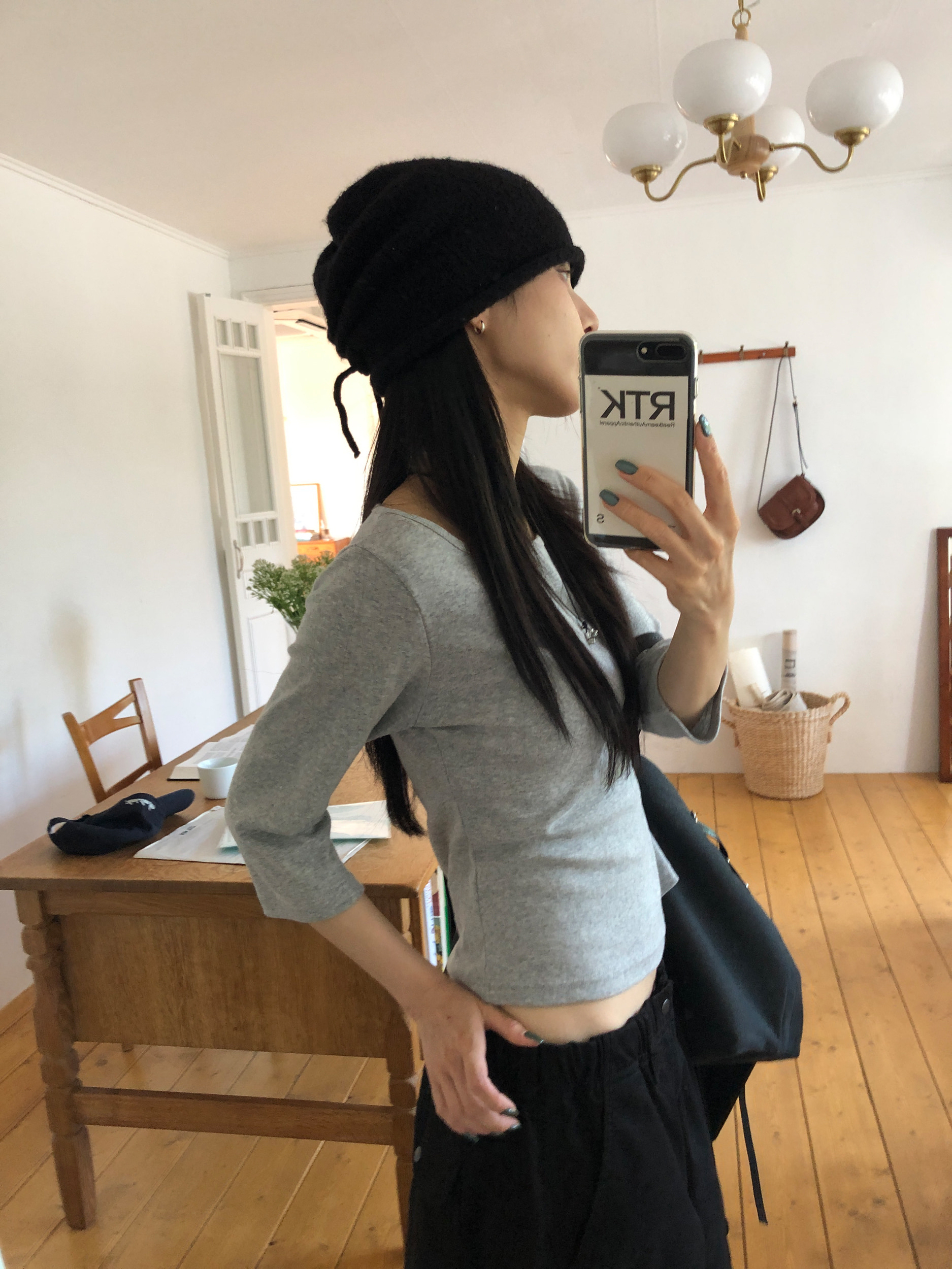 Boat Neck Mid Sleeve Top